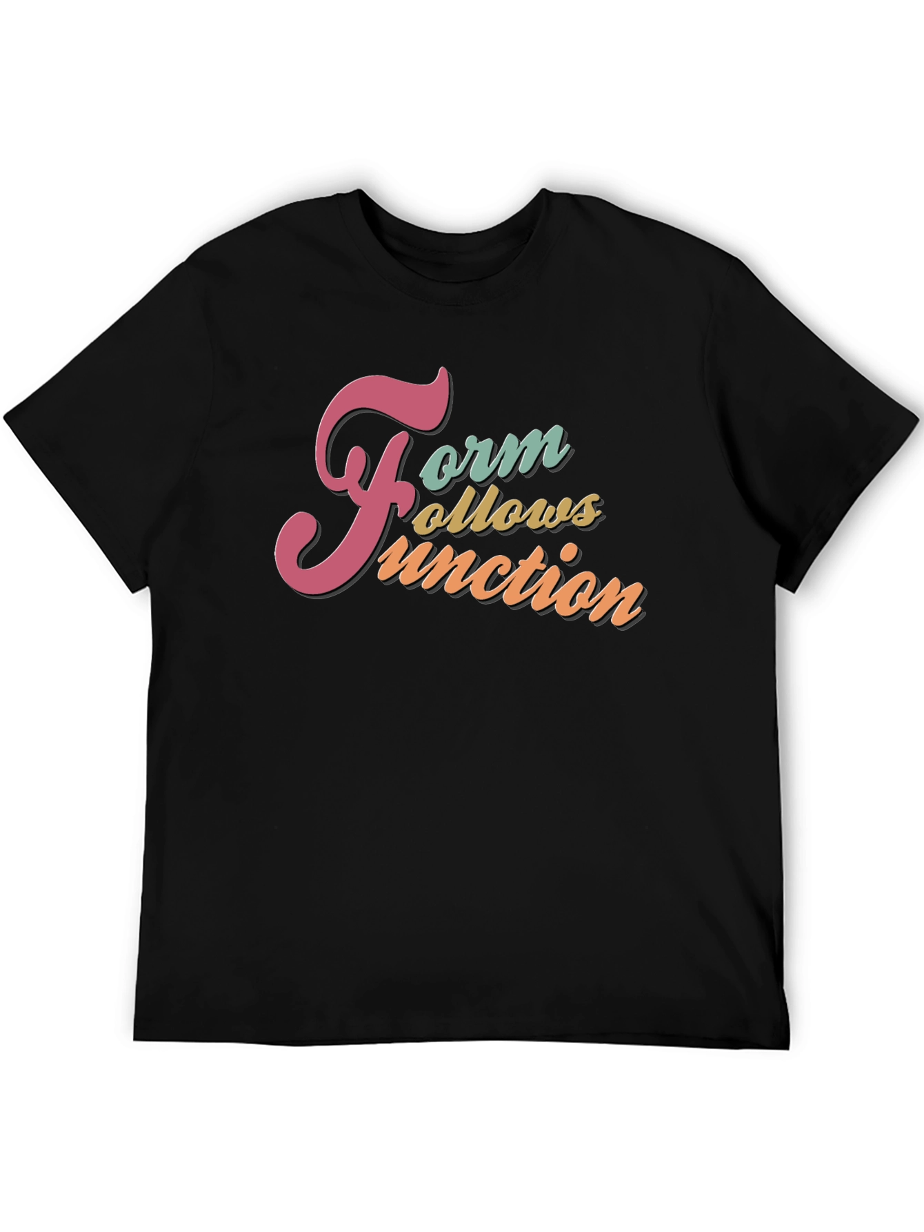 Form Follows Function Black Graphic T-Shirt