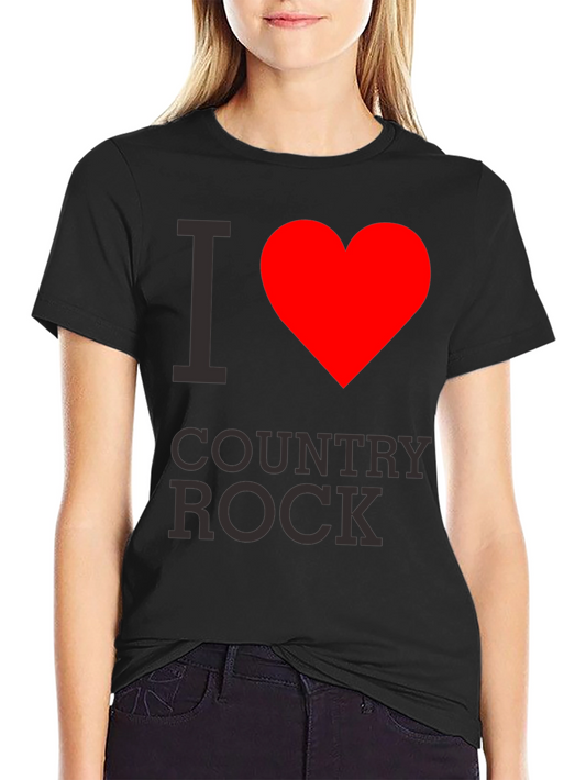 I Heart Country Rock Black T-Shirt