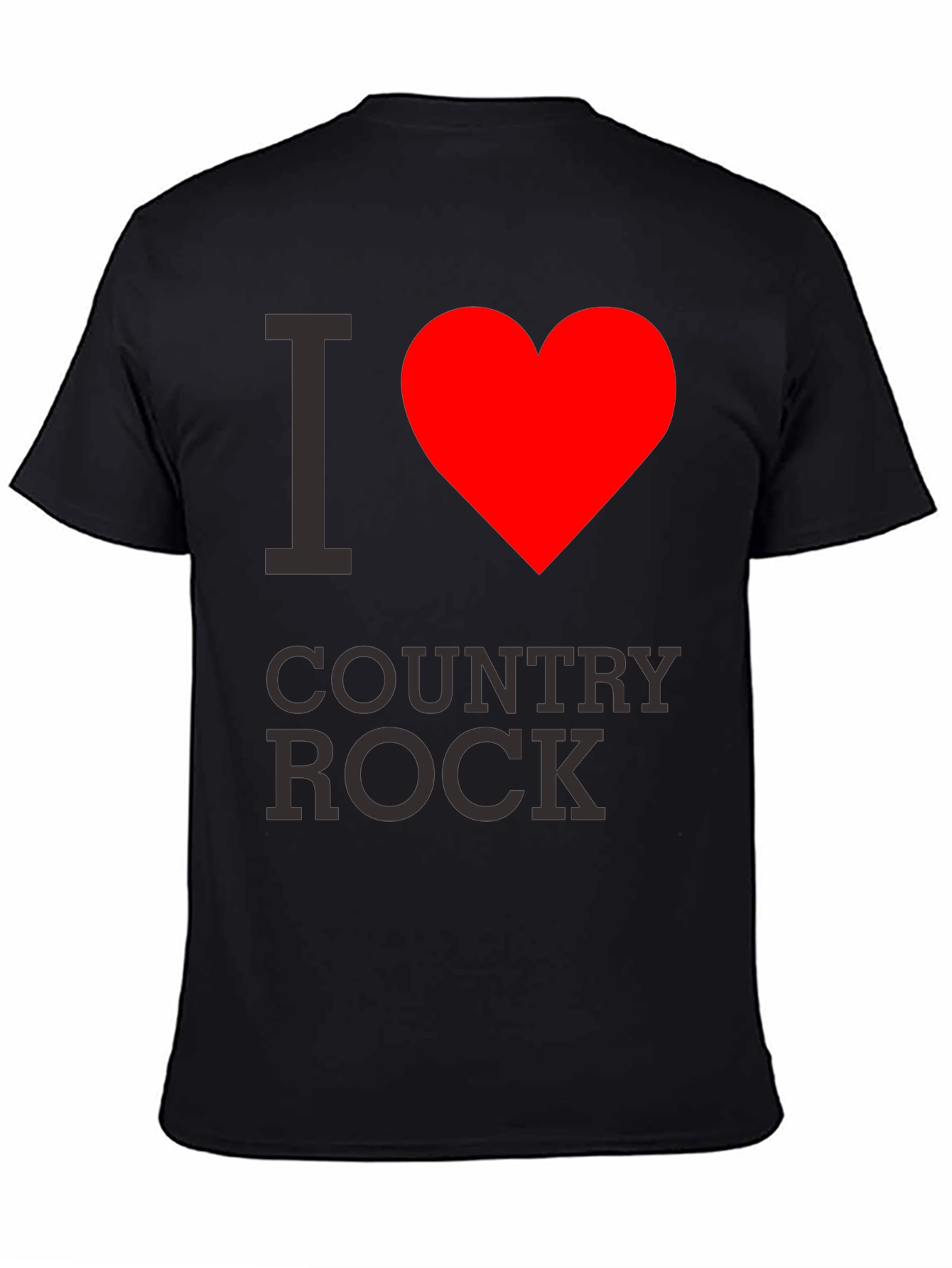 I Heart Country Rock Black T-Shirt