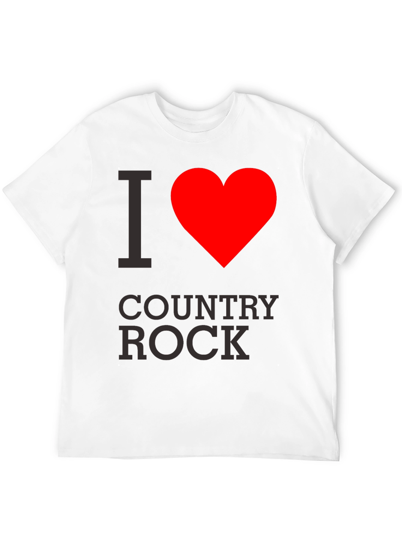 I Heart Country Rock Black T-Shirt