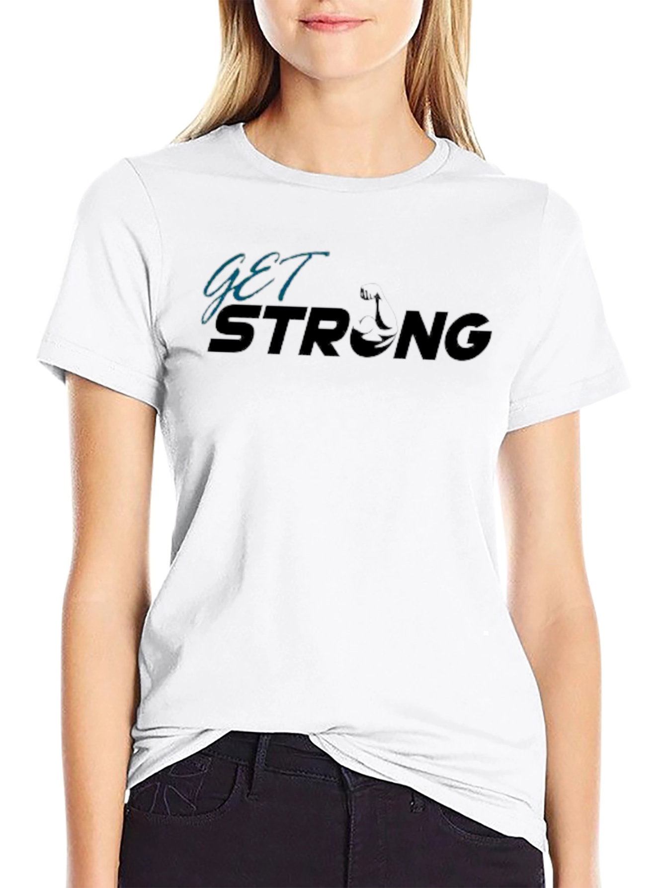 Get Strong Graphic T-Shirt - Black