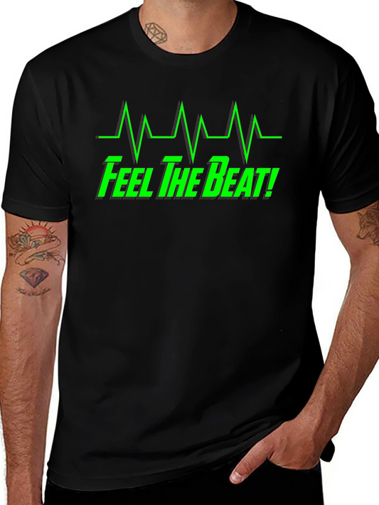 Feel The Beat Graphic Tee - Black Cotton