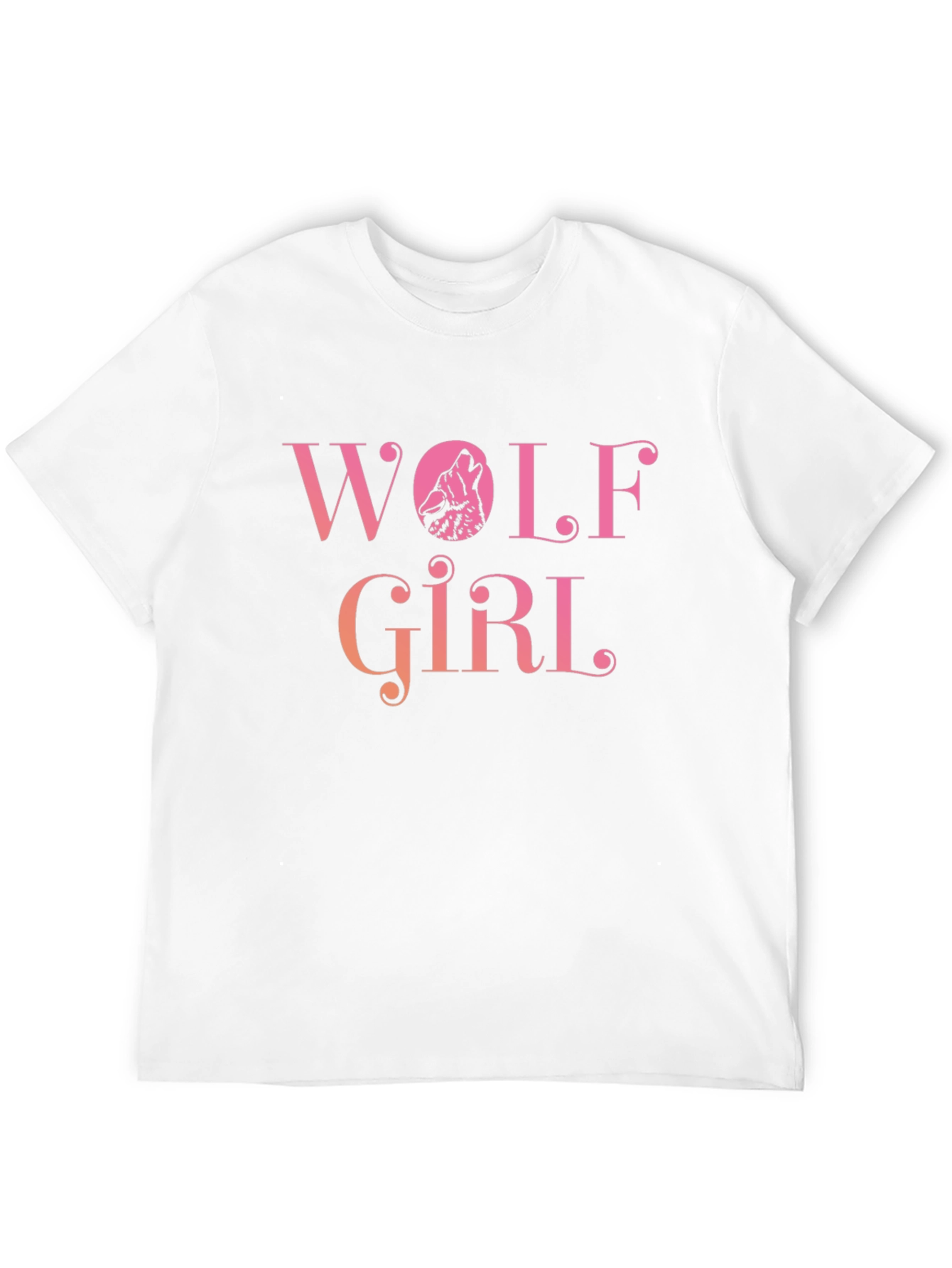 Wolf Girl Graphic Print Black T-Shirt