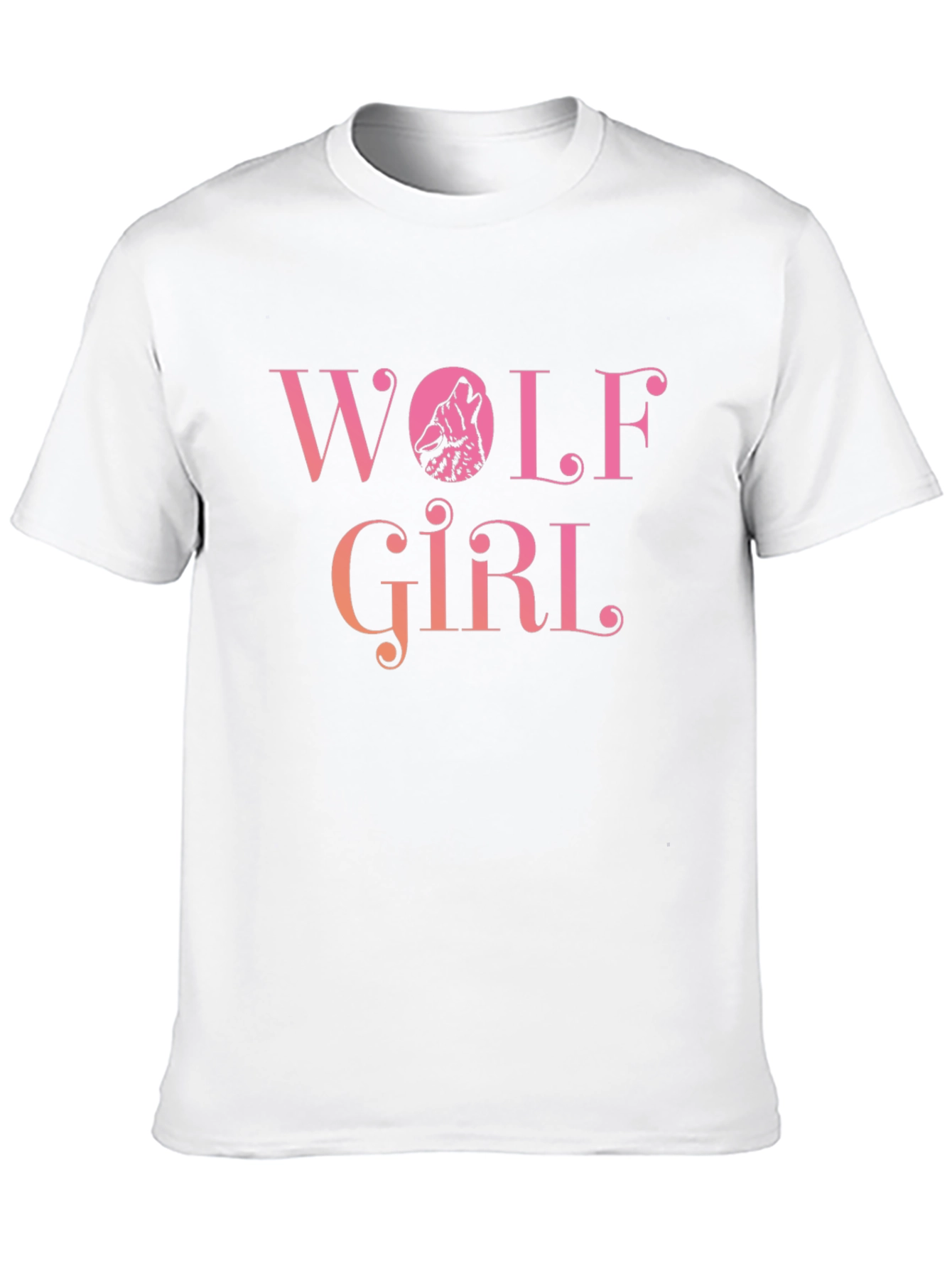 Wolf Girl Graphic Print Black T-Shirt