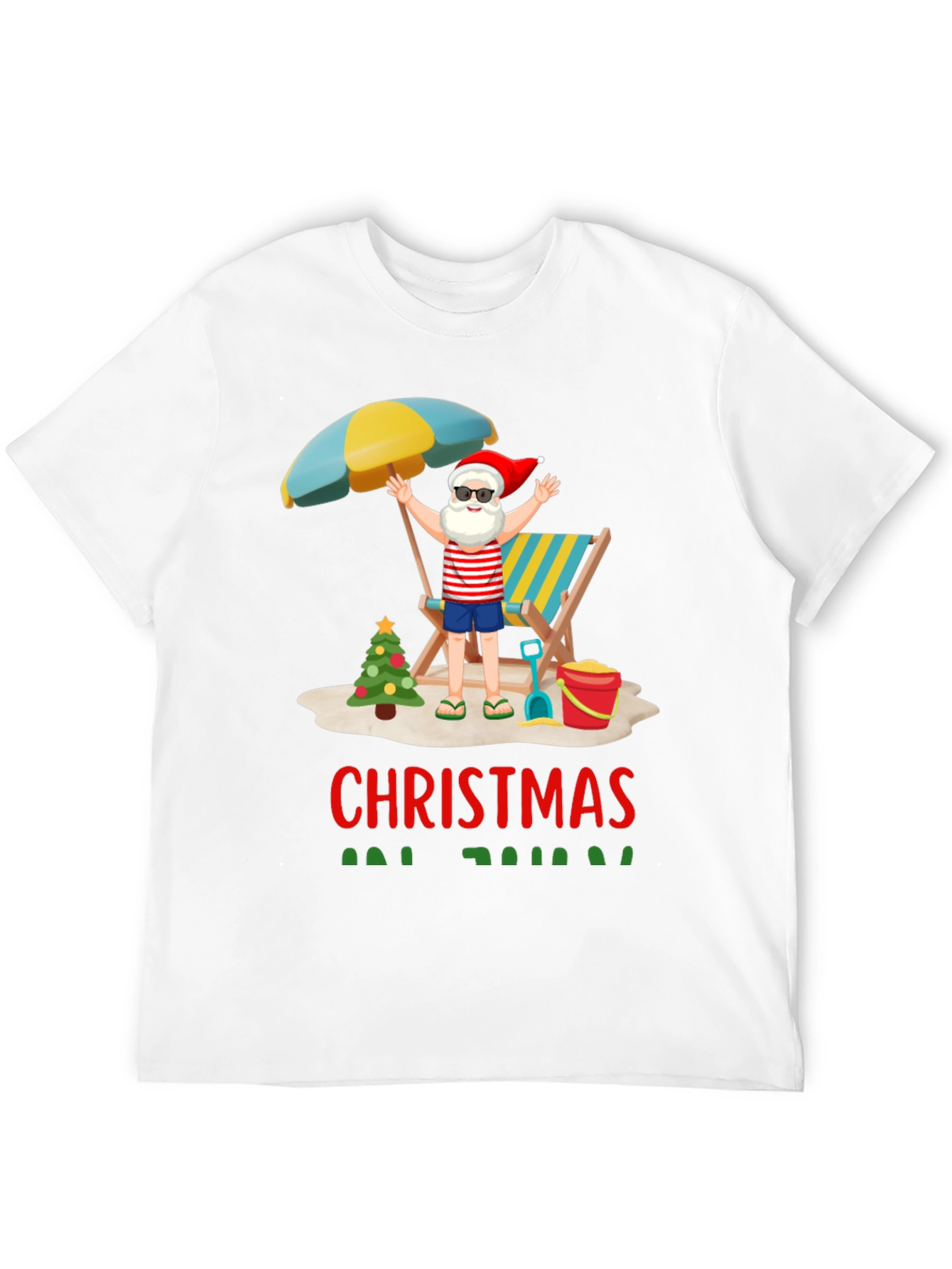 Christmas Beach Santa T-Shirt
