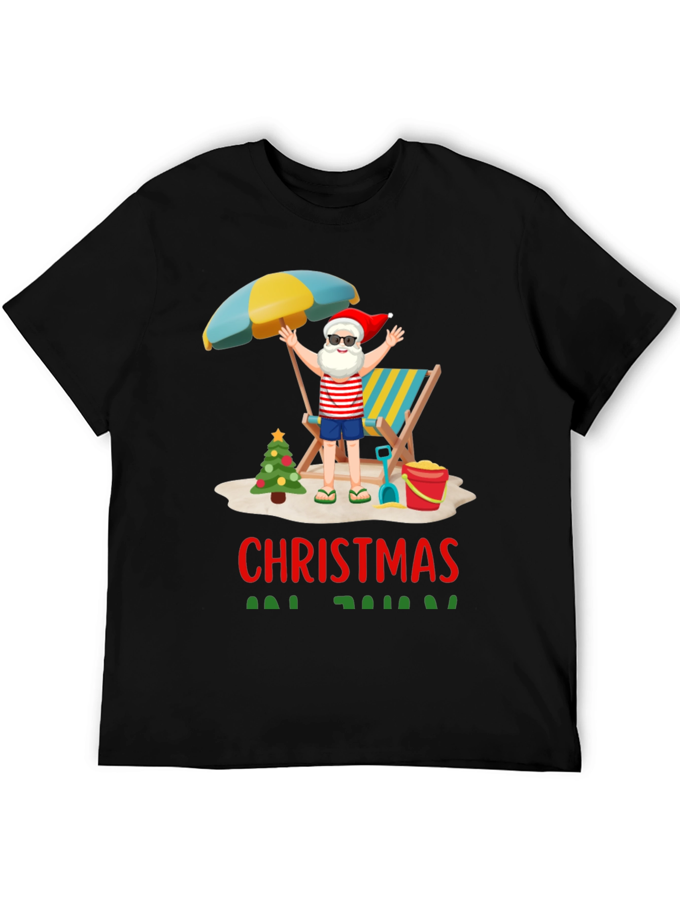 Christmas Beach Santa T-Shirt