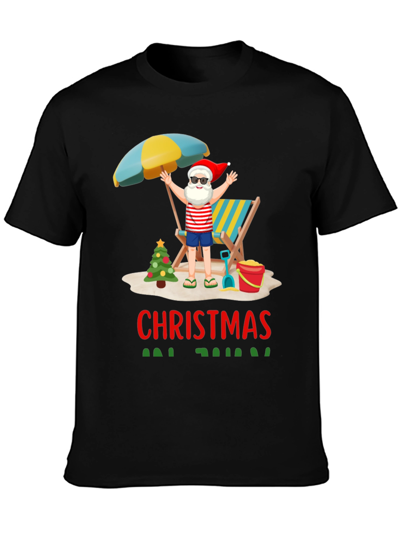Christmas Beach Santa T-Shirt