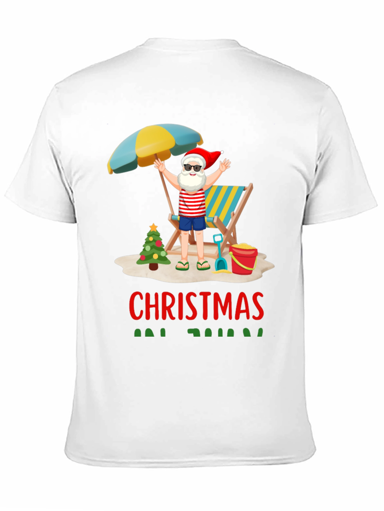 Christmas Beach Santa T-Shirt