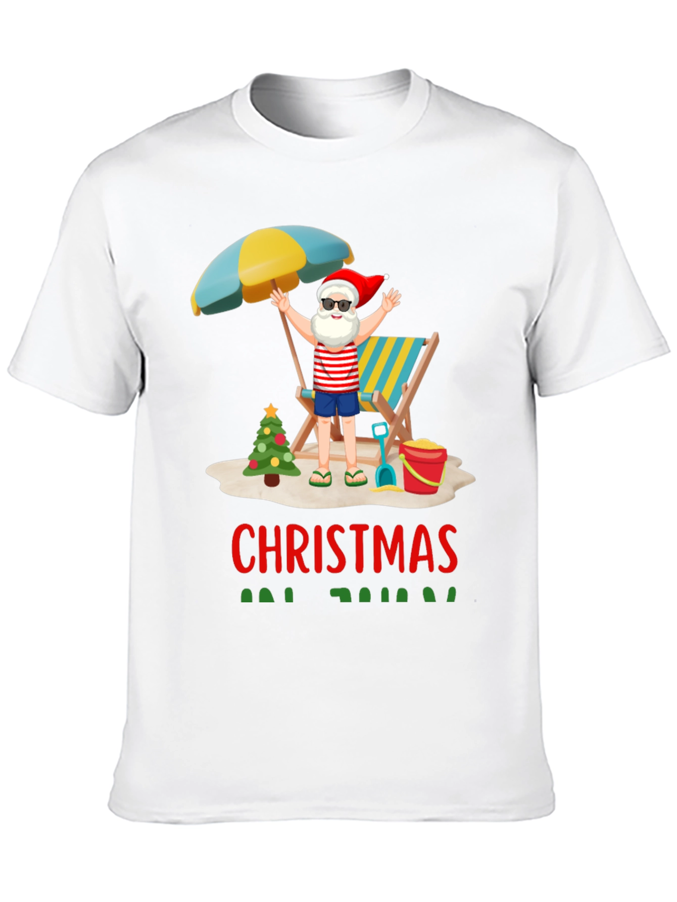 Christmas Beach Santa T-Shirt