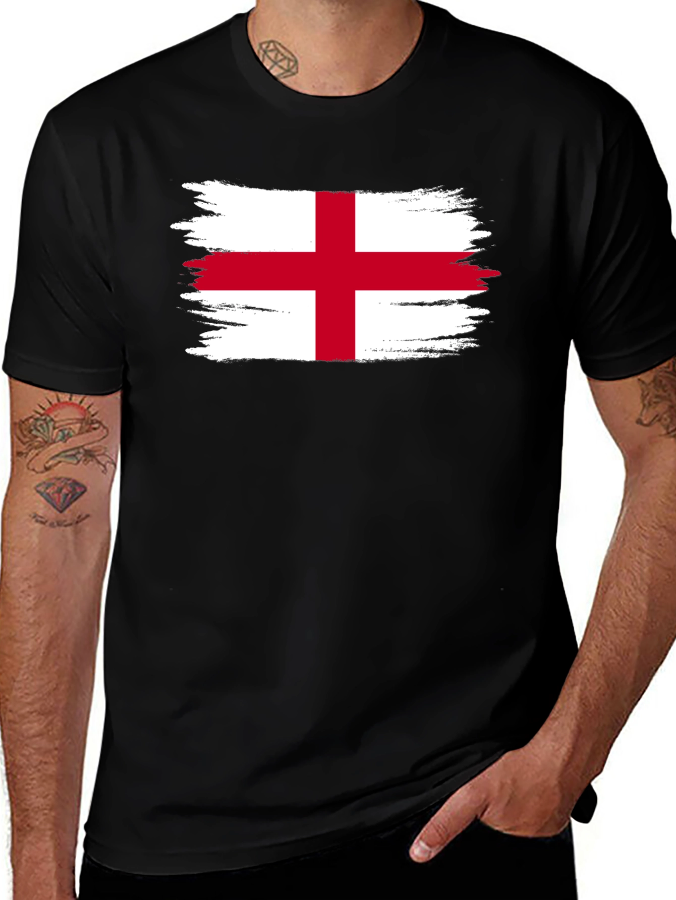 England Flag T-Shirt - Distressed Graphic Tee