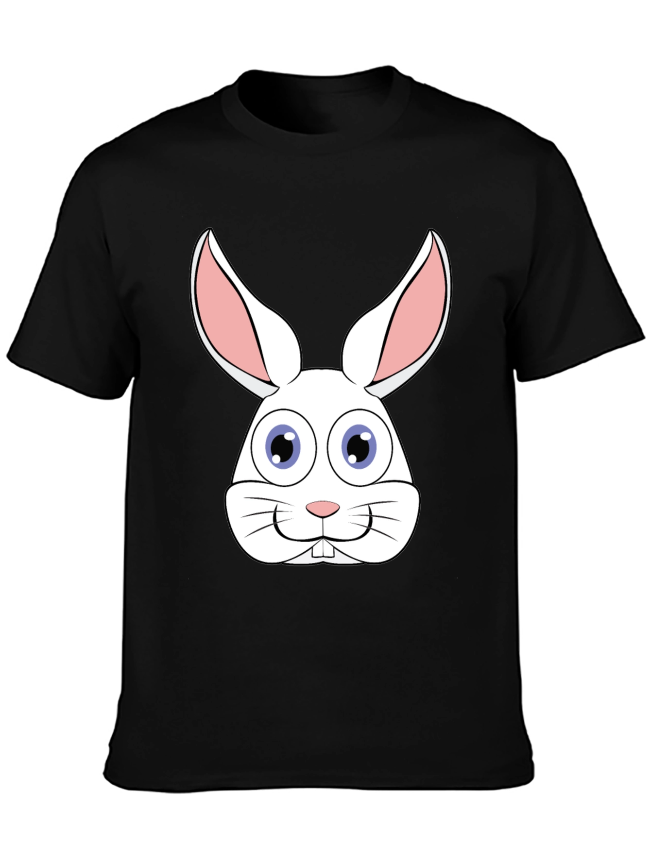 Funny Easter Bunny Face Black T-Shirt