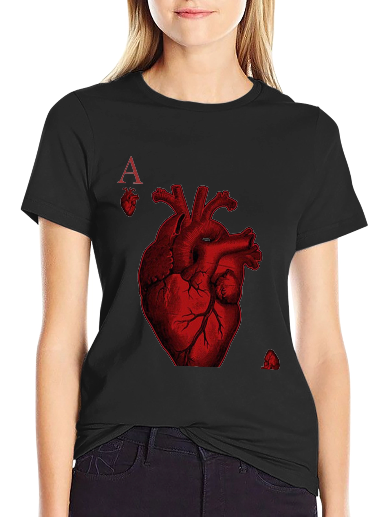 Ace of Hearts Anatomy T-Shirt - Black