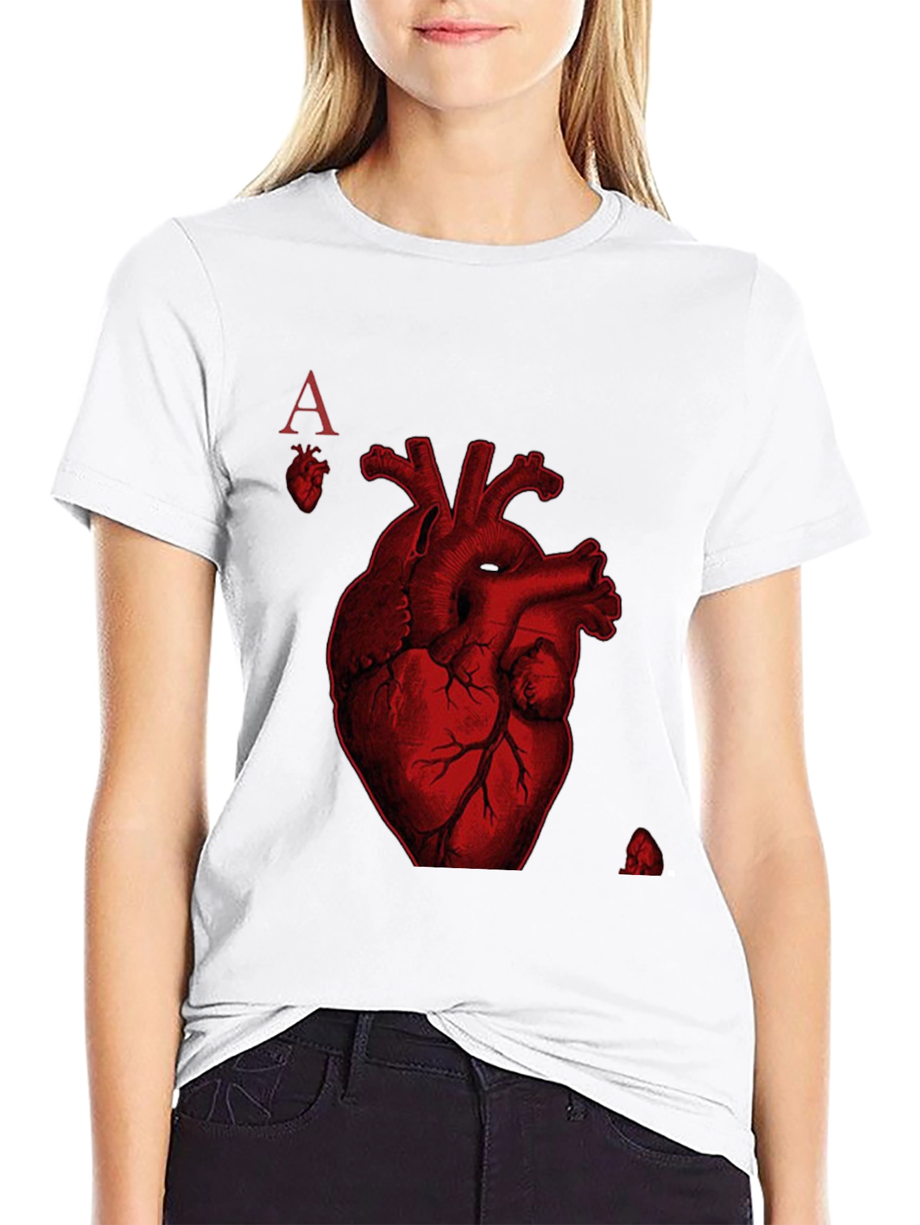 Ace of Hearts Anatomy T-Shirt - Black