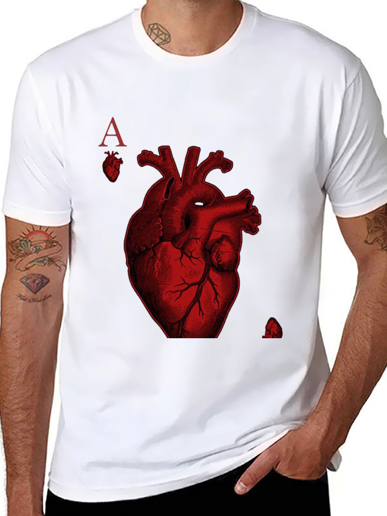 Ace of Hearts Anatomy T-Shirt - Black