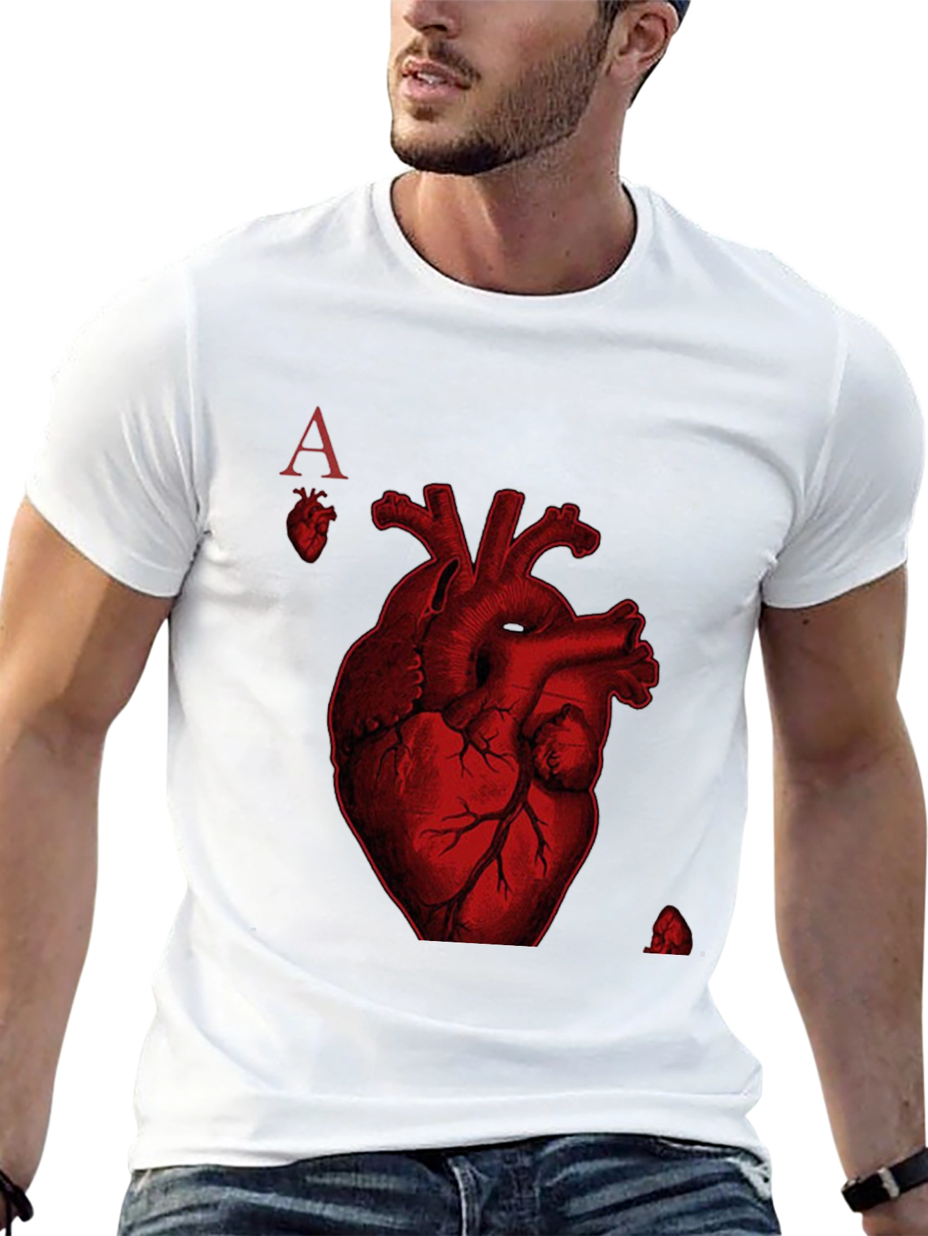 Ace of Hearts Anatomy T-Shirt - Black