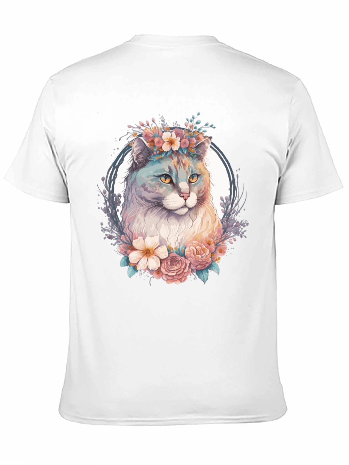 Floral Cat Graphic T-Shirt