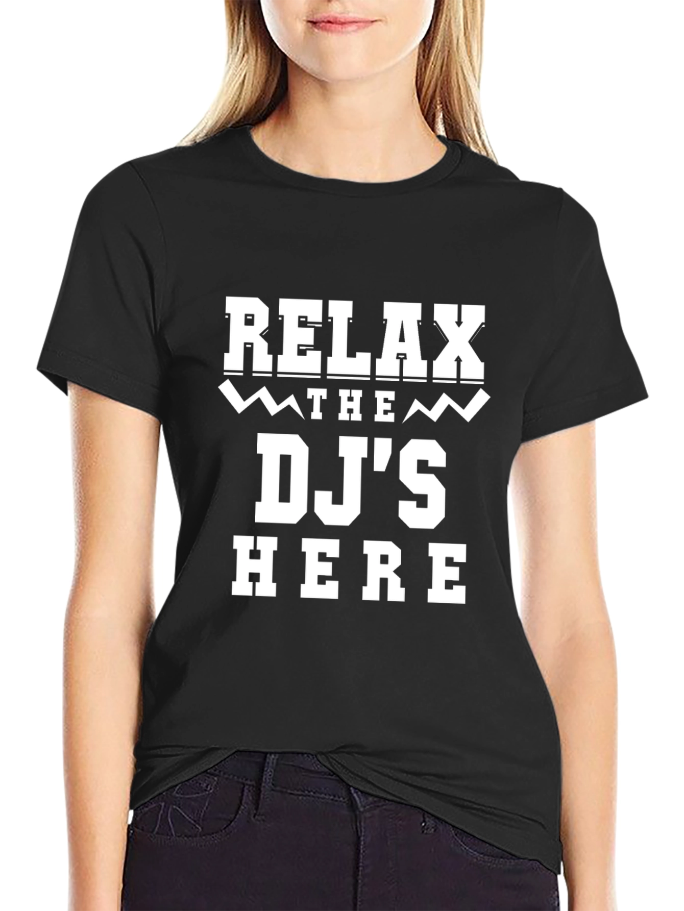 Relax the DJs Here T-Shirt - Black