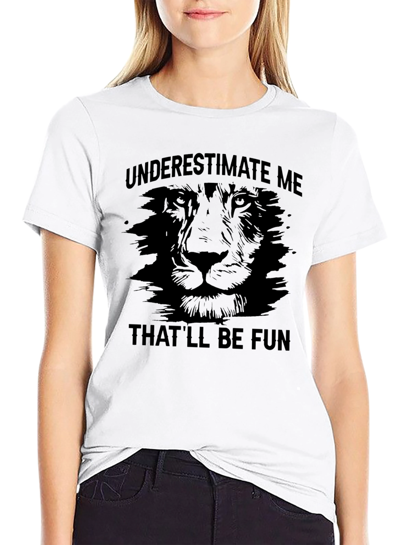 Underestimate Me T-Shirt - Lion Graphic Tee