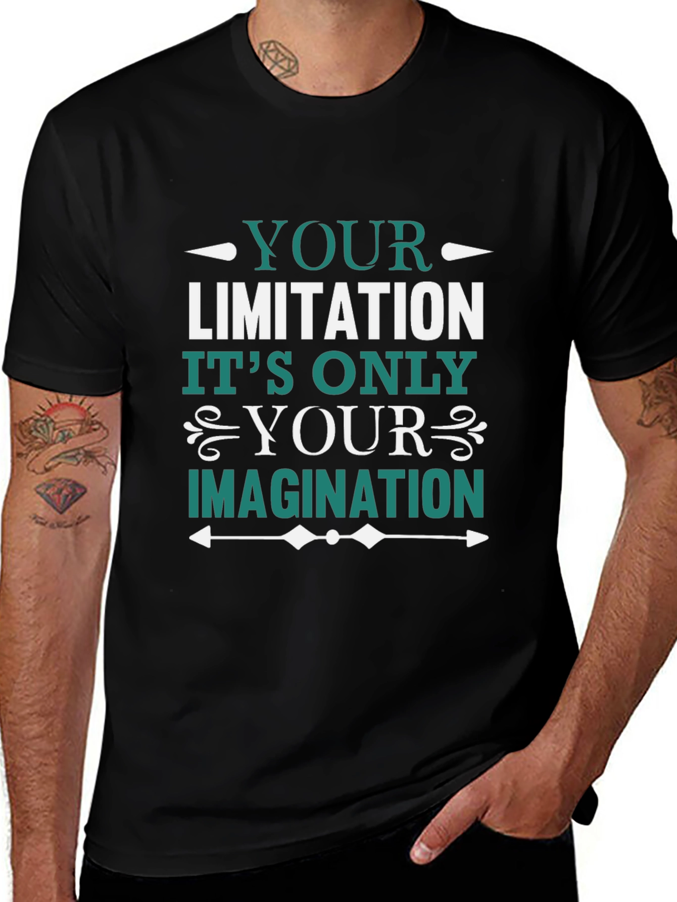 Motivational Graphic Tee - Your Limitation Imagination