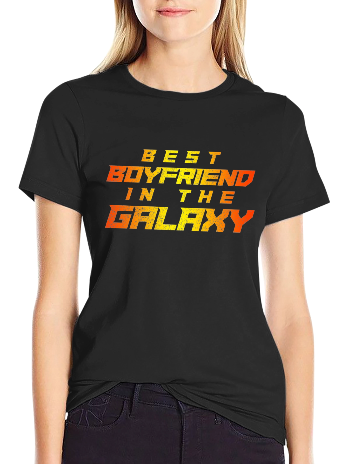 Best Boyfriend in the Galaxy Black Graphic Tee