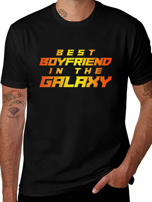 Best Boyfriend in the Galaxy Black Graphic Tee