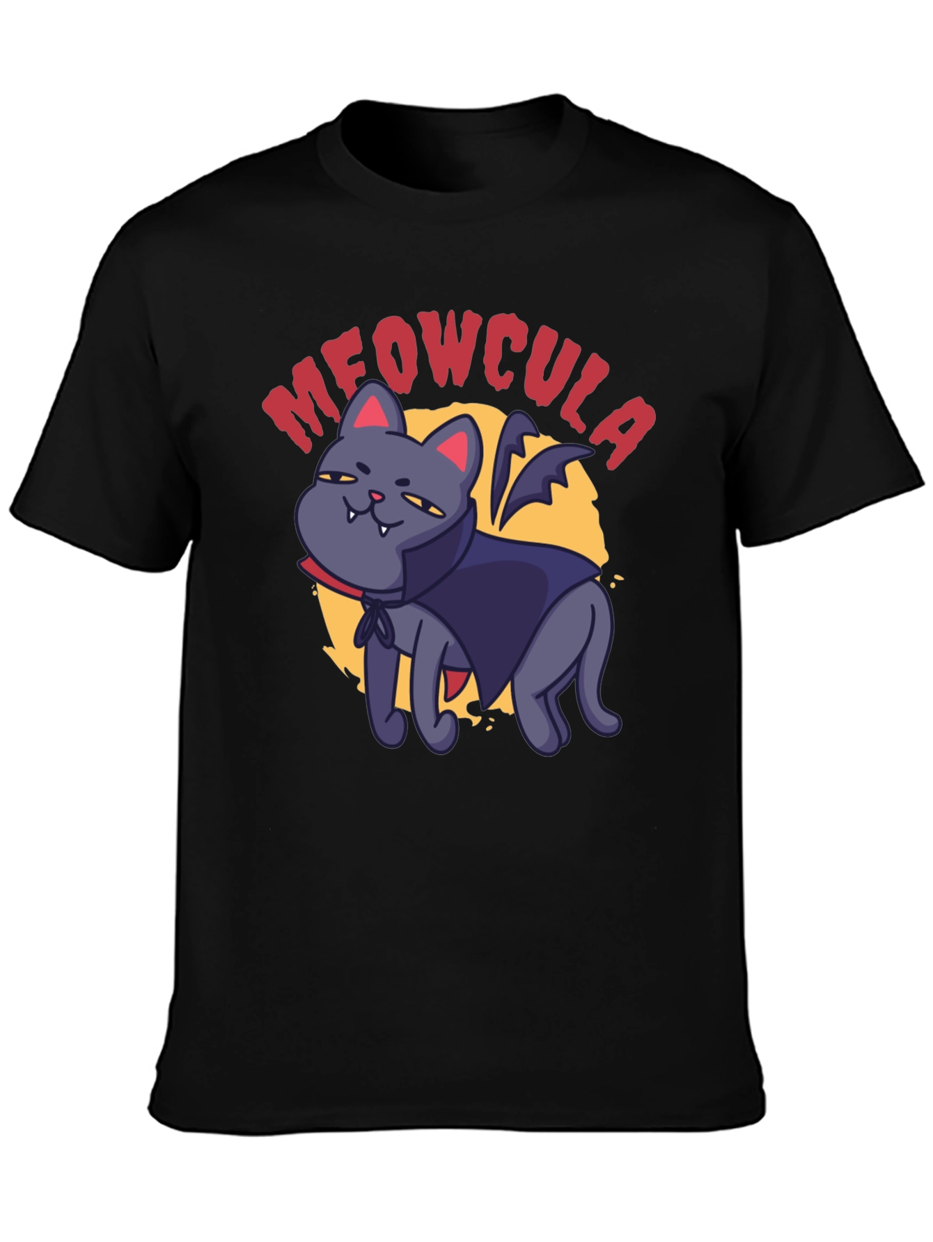 Meowcula Vampire Cat Graphic T-Shirt
