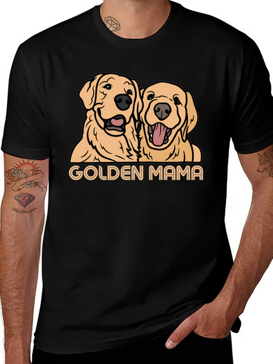 Golden Mama Dog T-Shirt - Black
