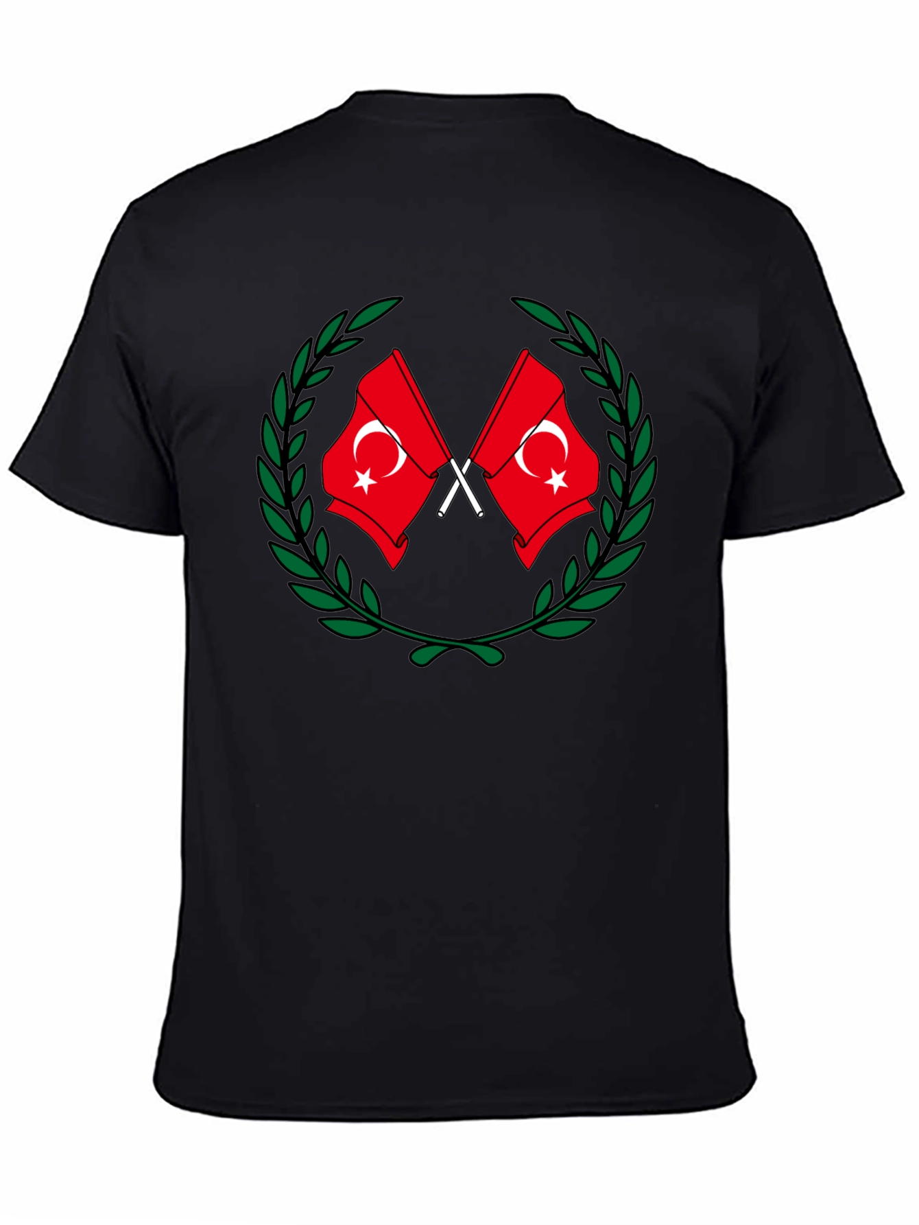 Turkey Flag Wreath Graphic Tee - Black