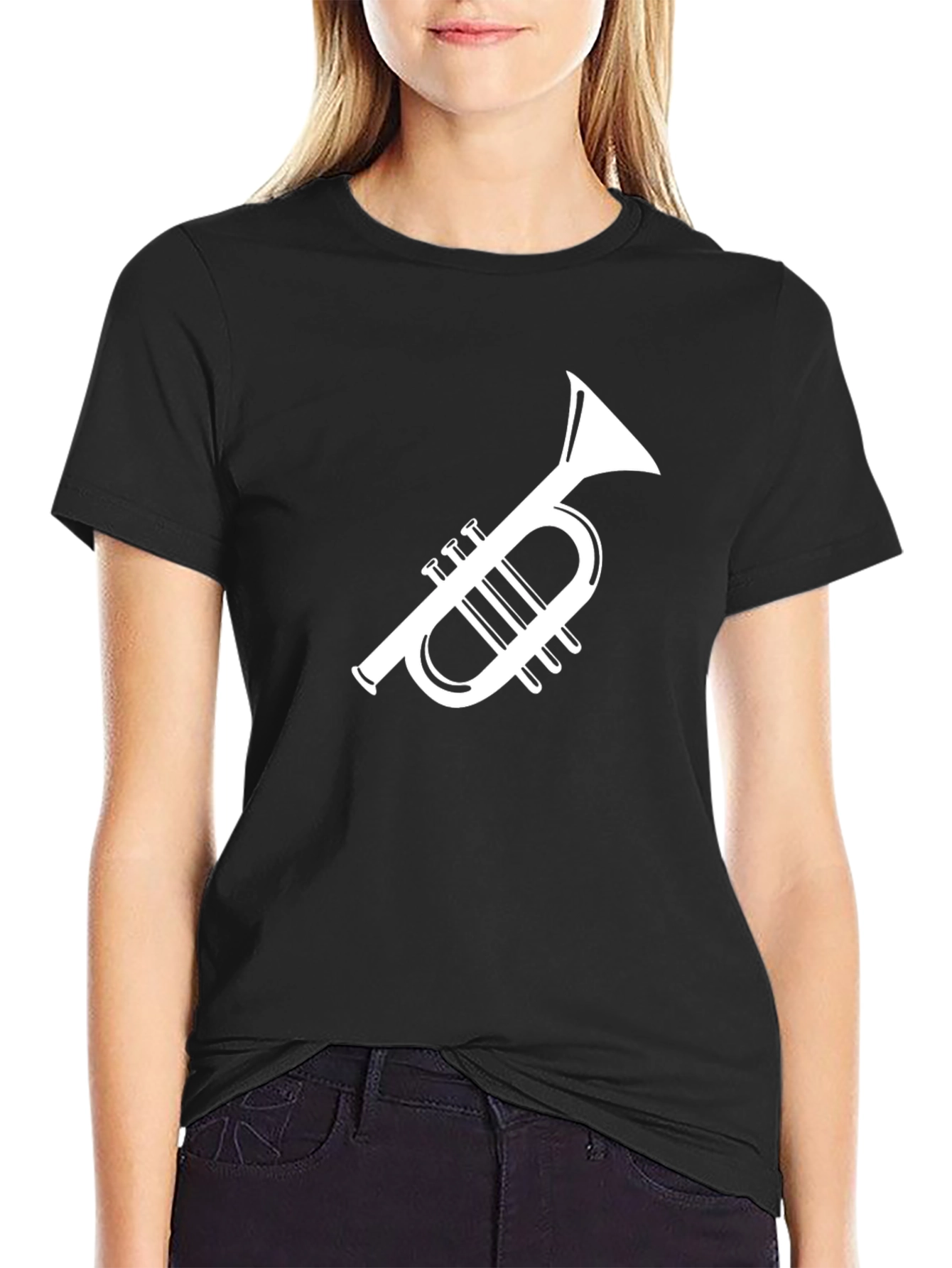 Trumpet Graphic Tee - Music Lovers Black T-Shirt