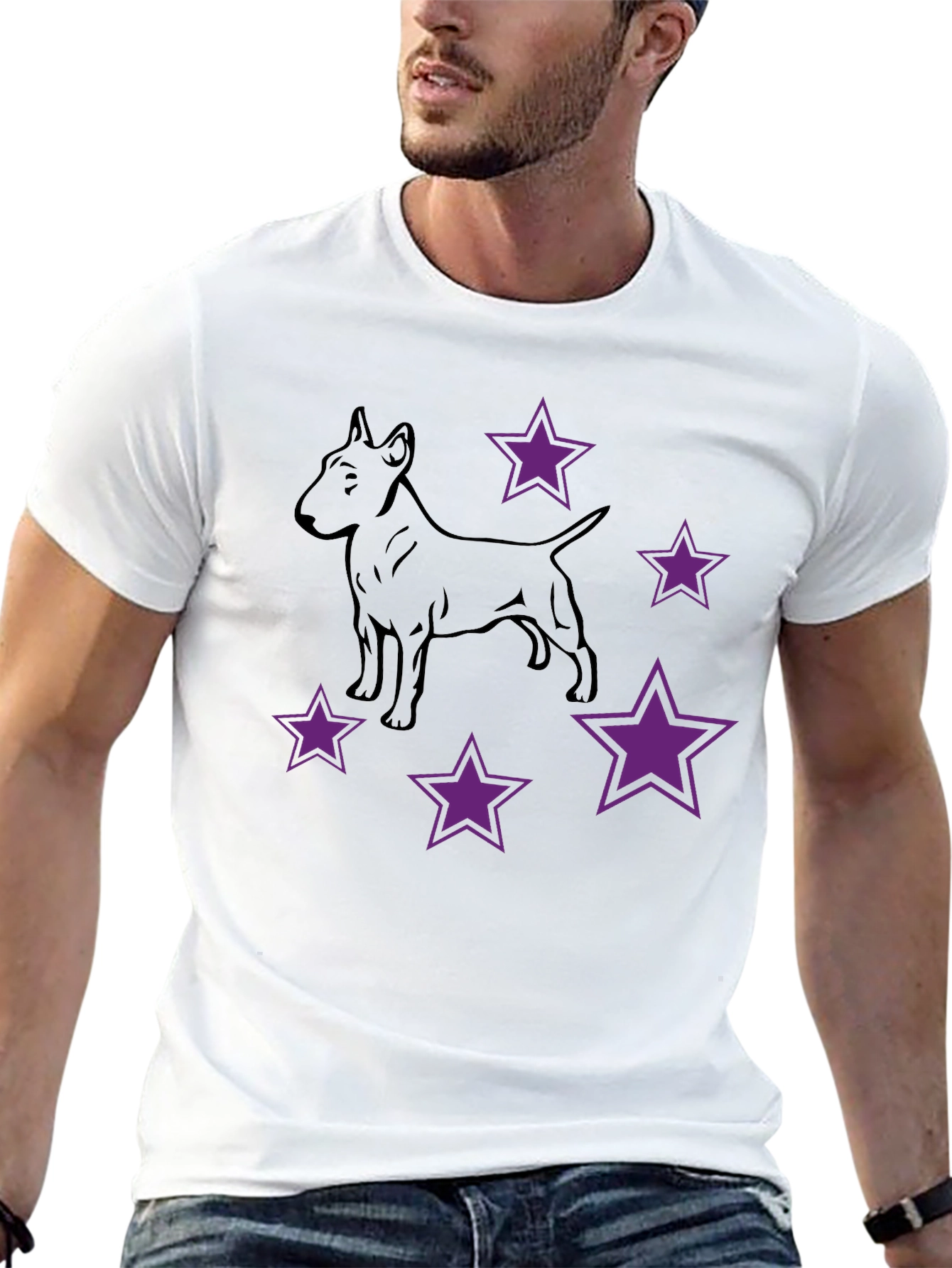 Dog & Stars Graphic T-Shirt