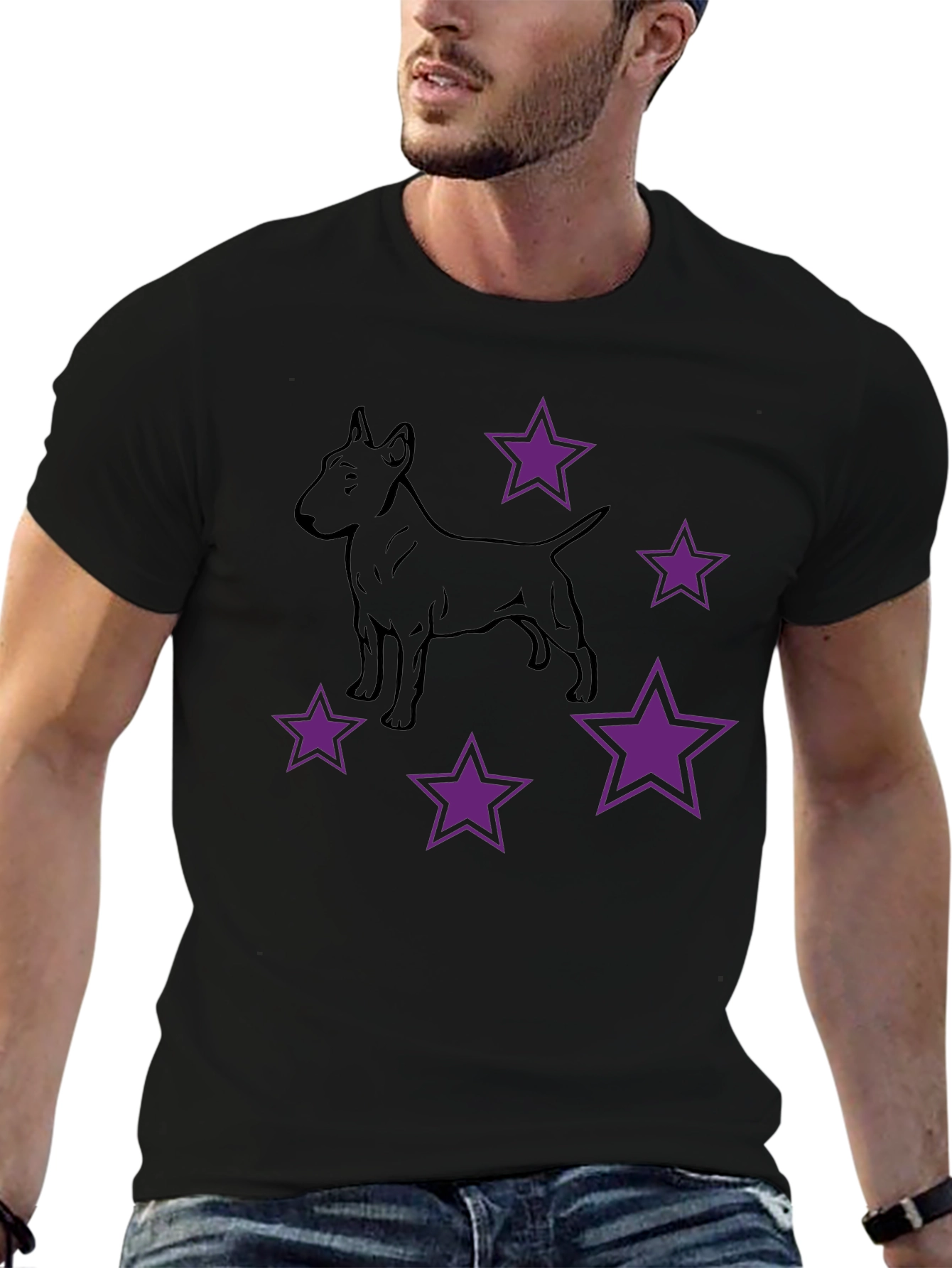Dog & Stars Graphic T-Shirt