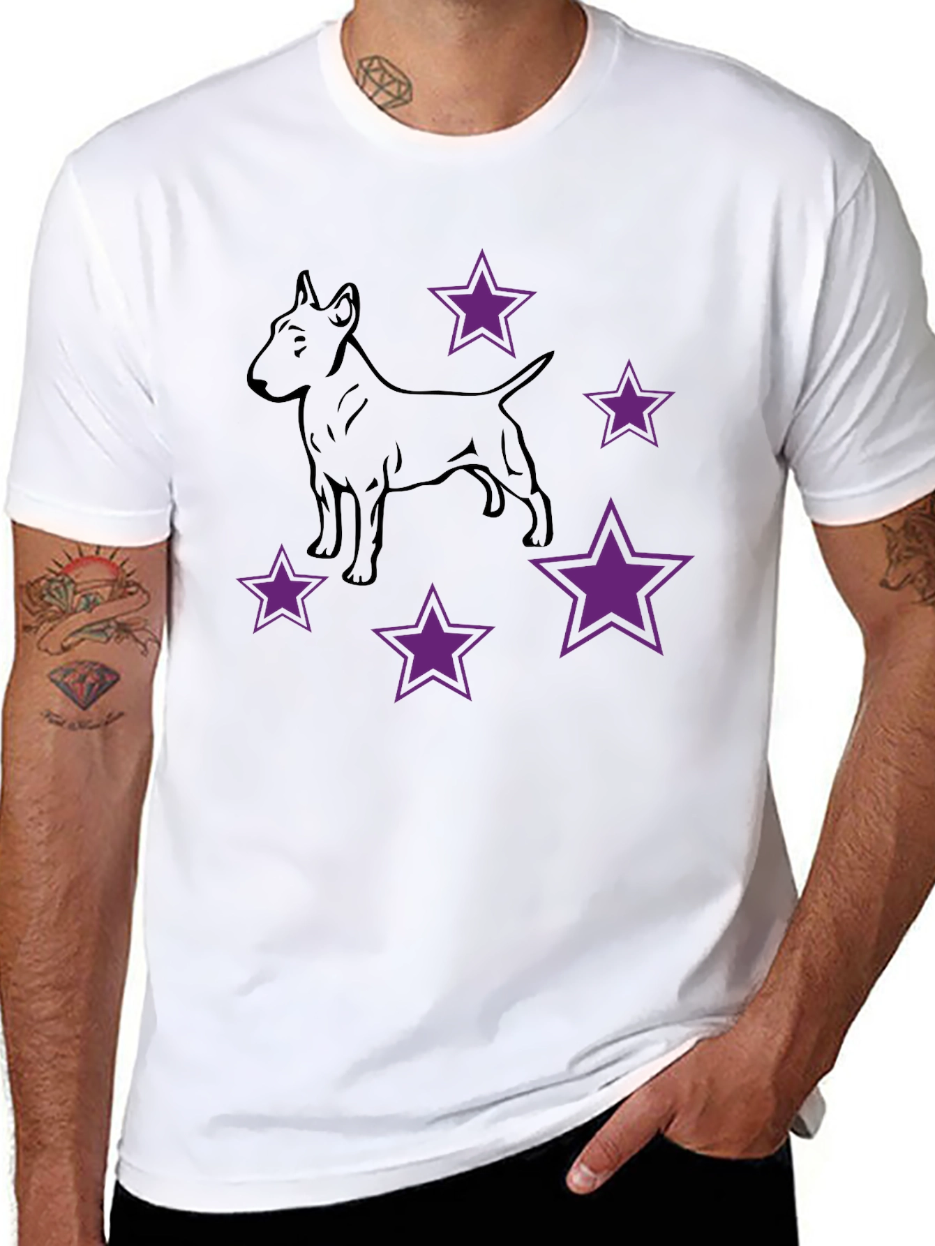Dog & Stars Graphic T-Shirt