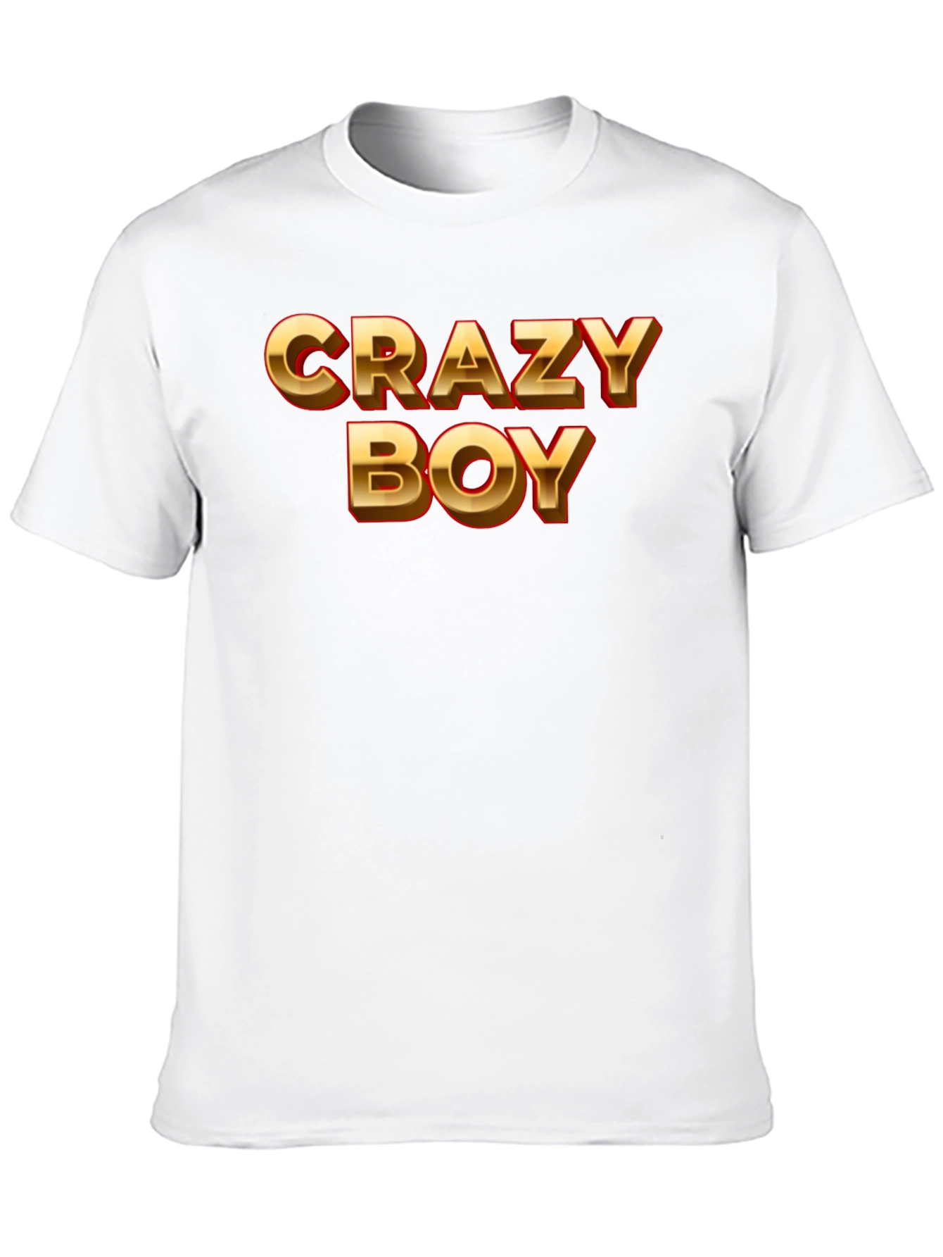 Crazy Boy Graphic Print Black T-Shirt