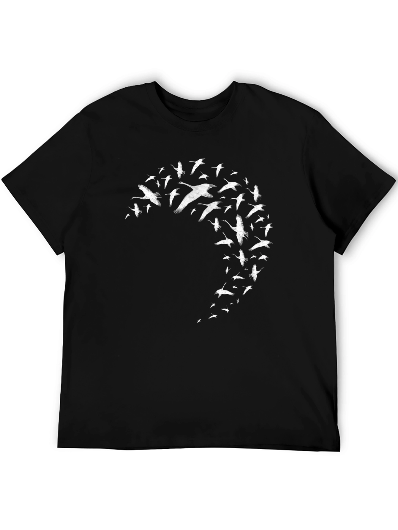 Flying Birds Graphic Black T-Shirt