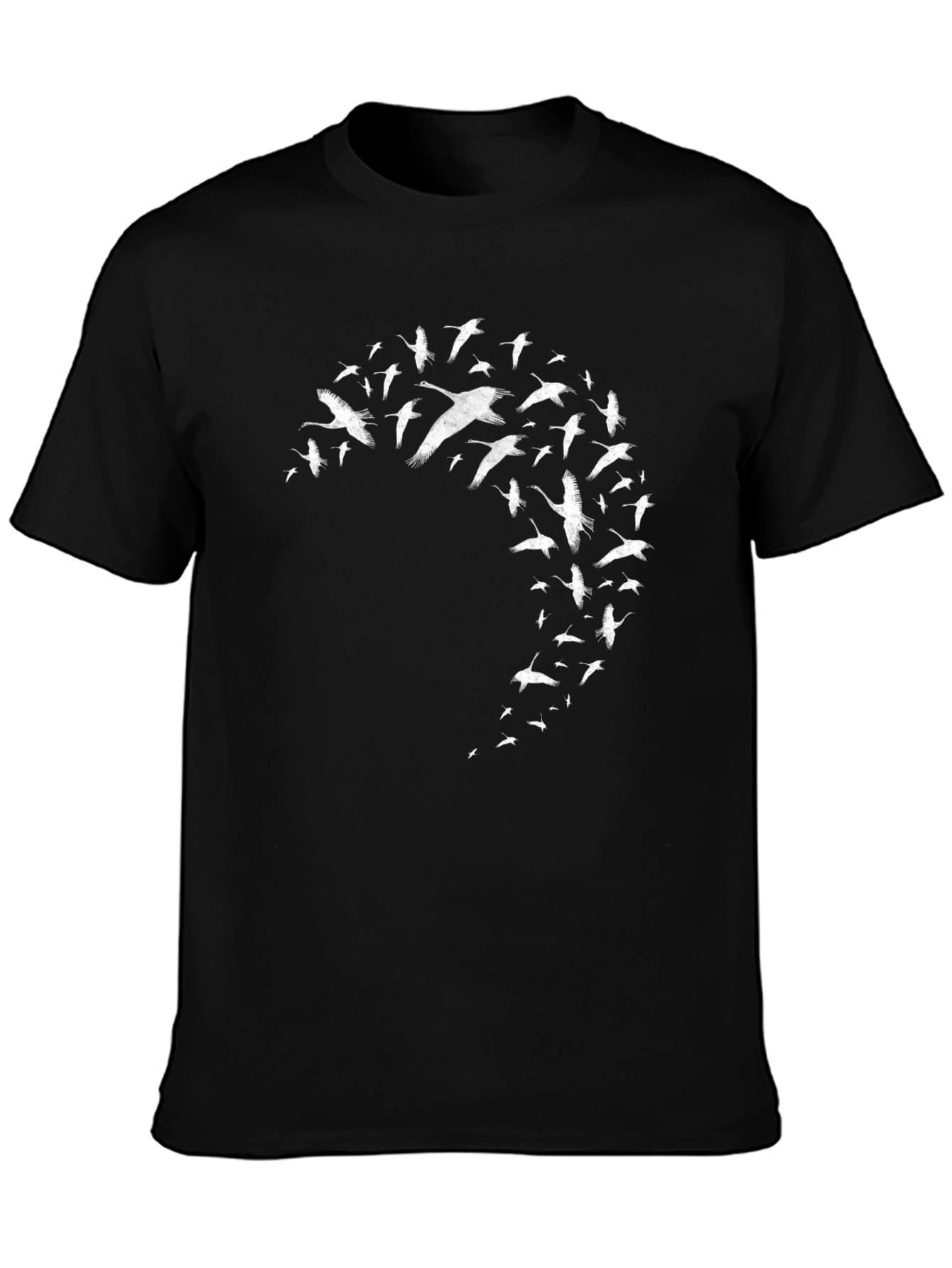 Flying Birds Graphic Black T-Shirt