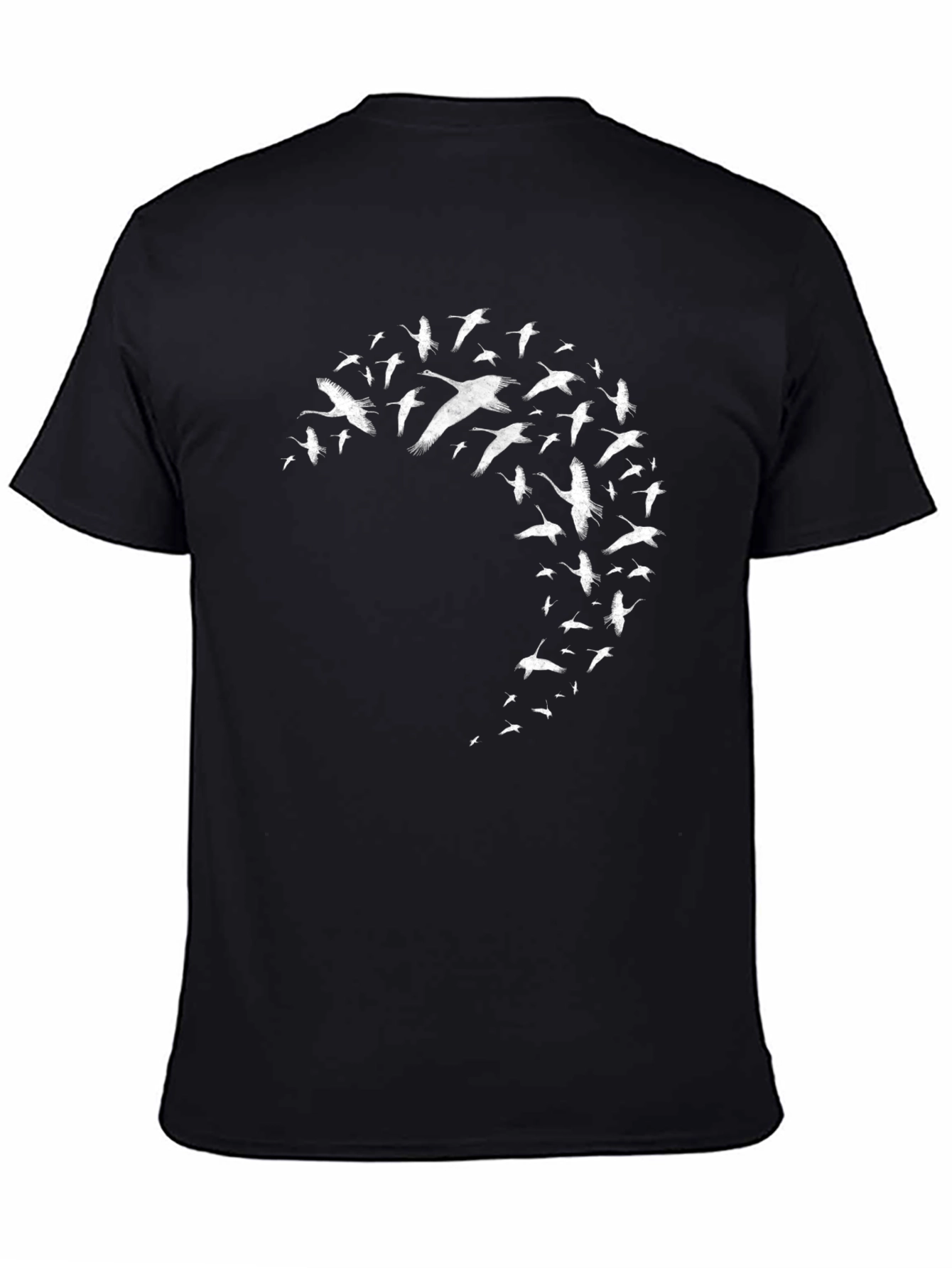 Flying Birds Graphic Black T-Shirt