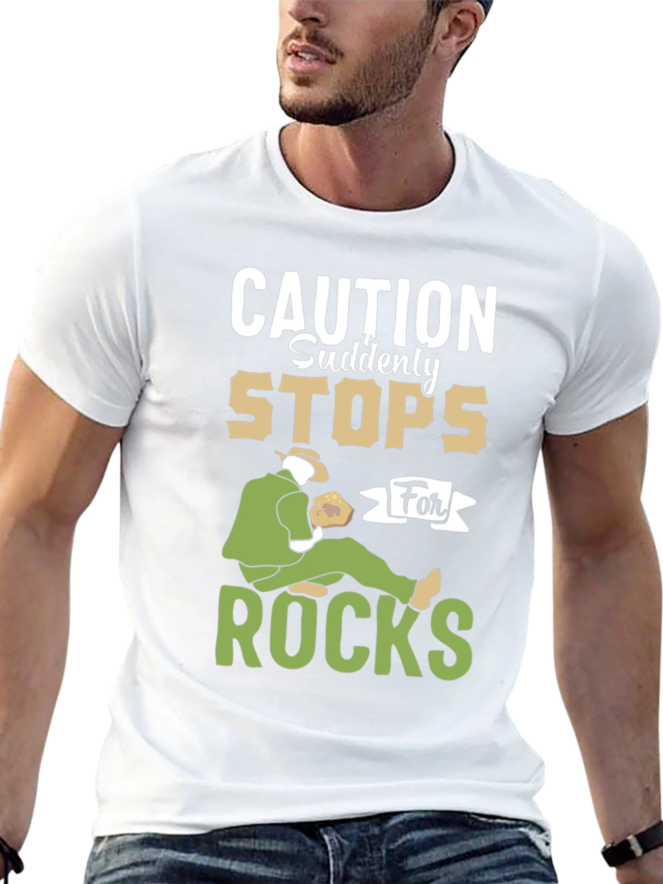 Caution Rocks T-Shirt Novelty Geologist Gift