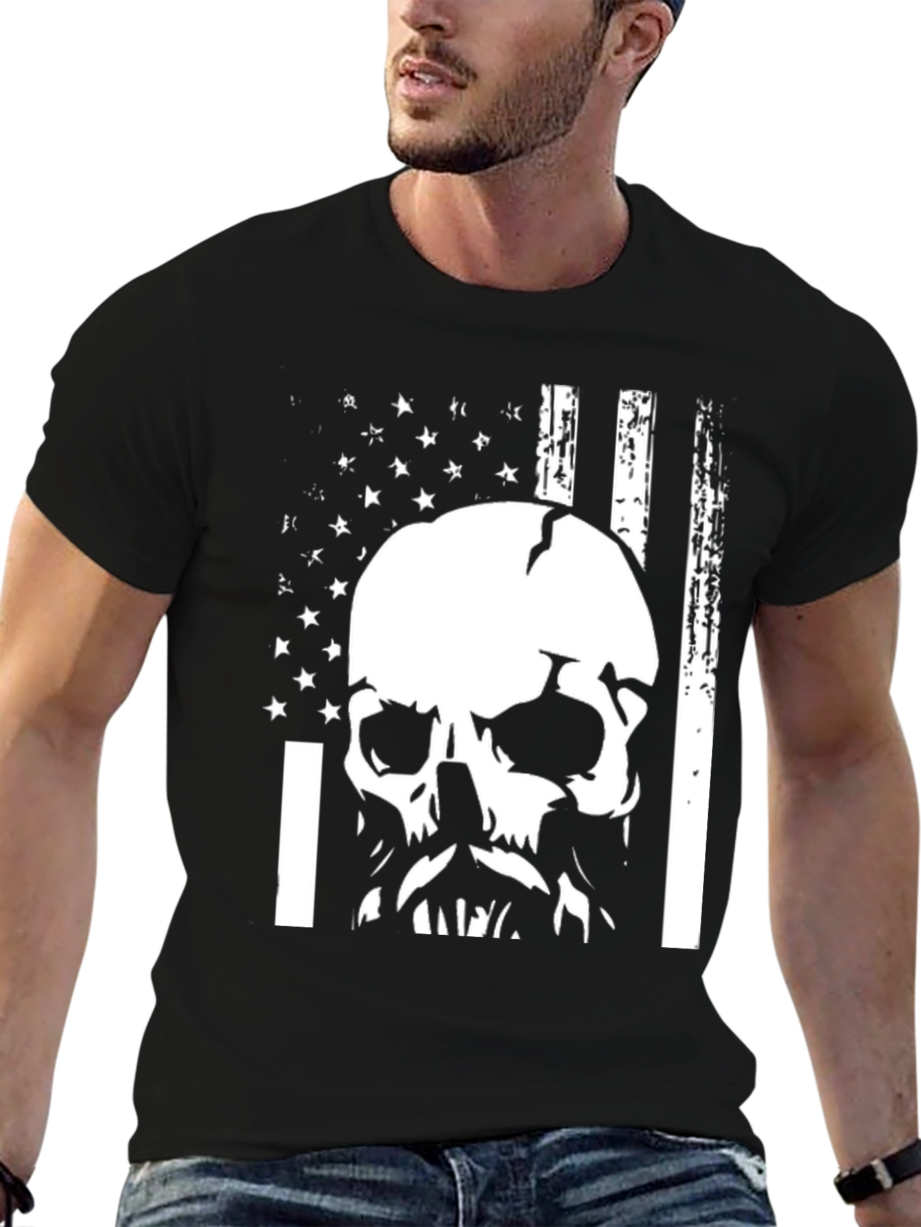 Skull American Flag Graphic Tee
