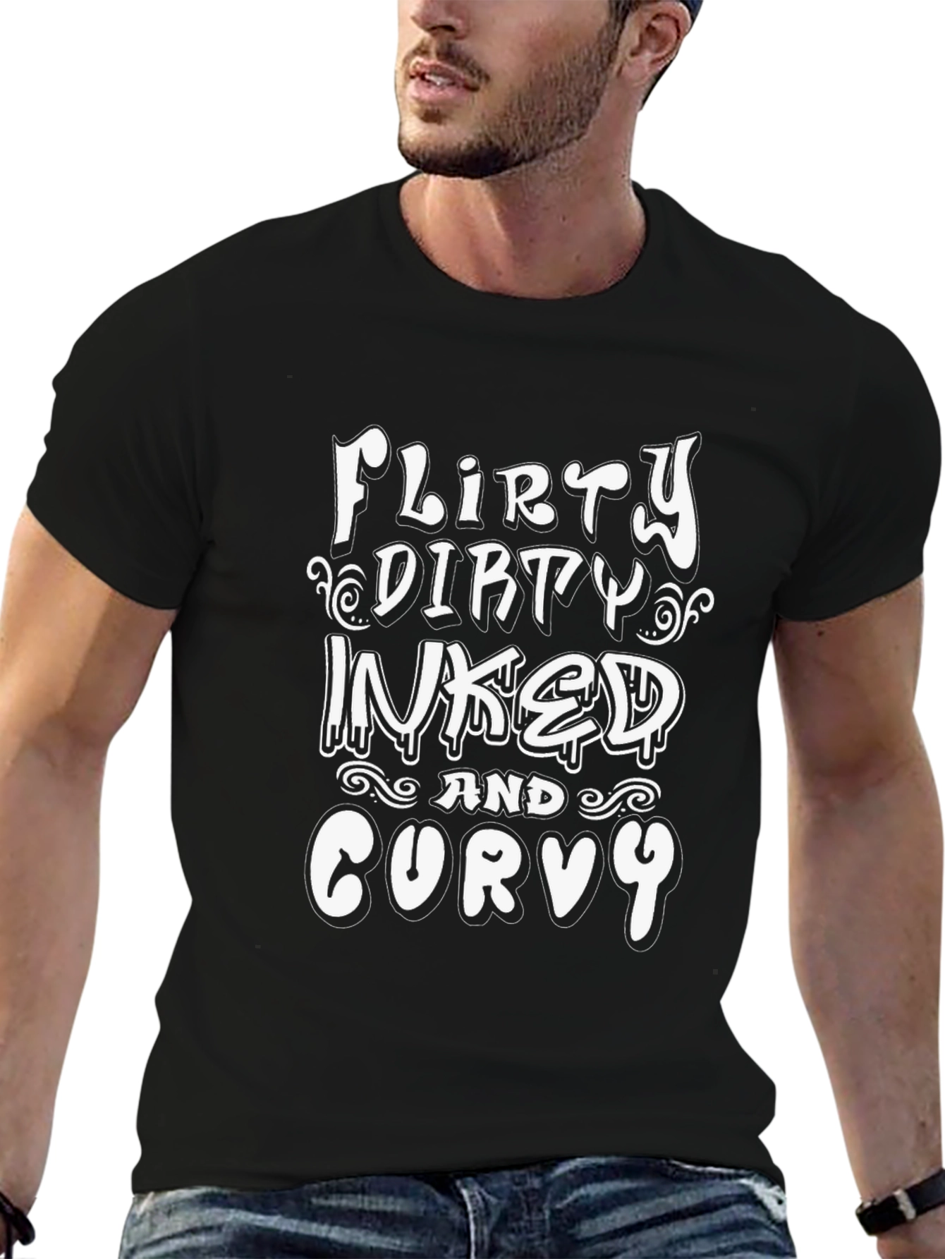 Flirty Dirty Inked Curvy Graphic T-Shirt