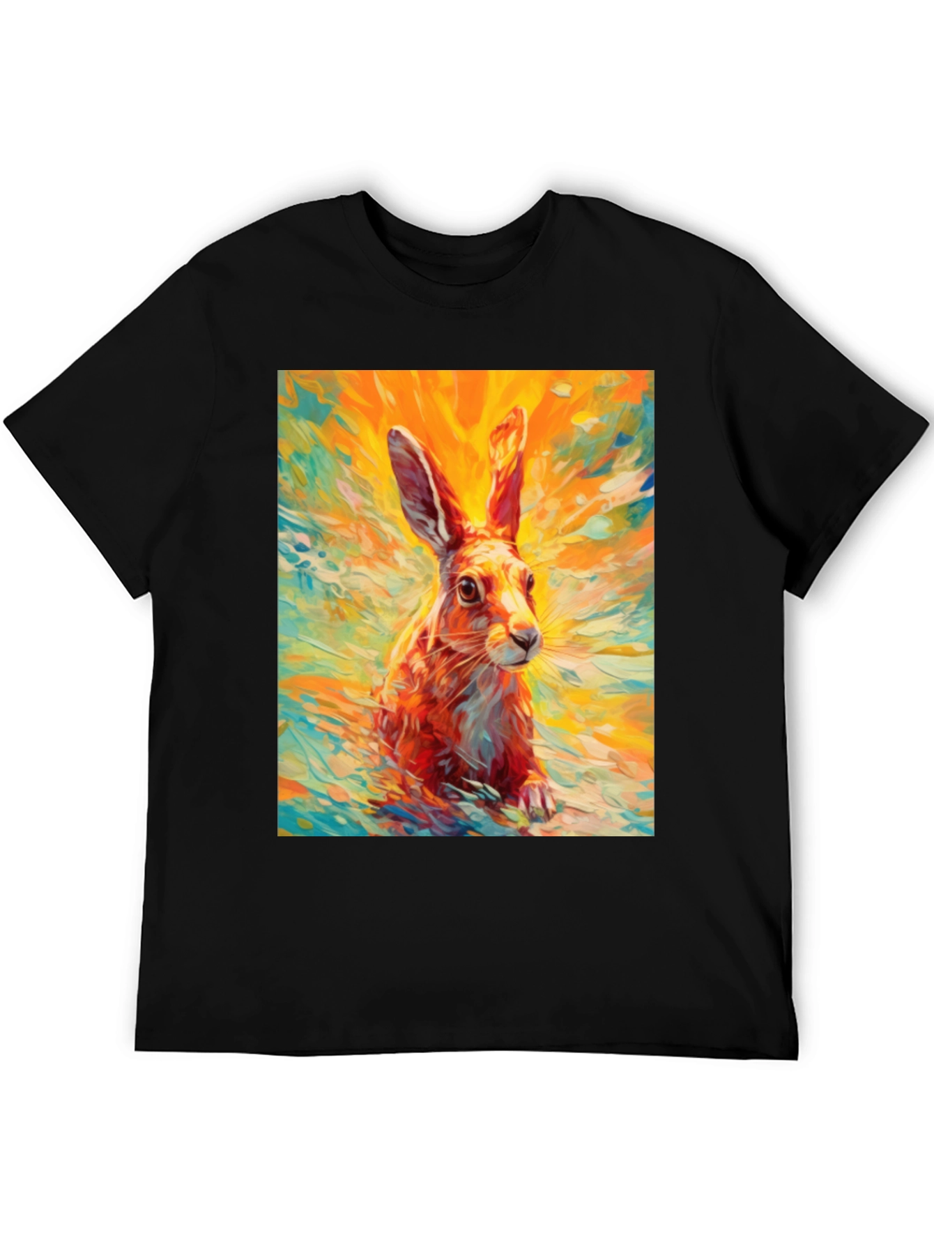 Hare Graphic T-Shirt - Artistic Rabbit Tee