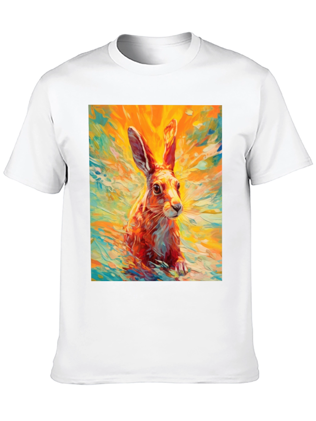 Hare Graphic T-Shirt - Artistic Rabbit Tee