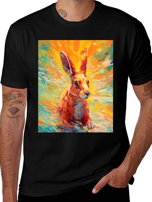 Hare Graphic T-Shirt - Artistic Rabbit Tee