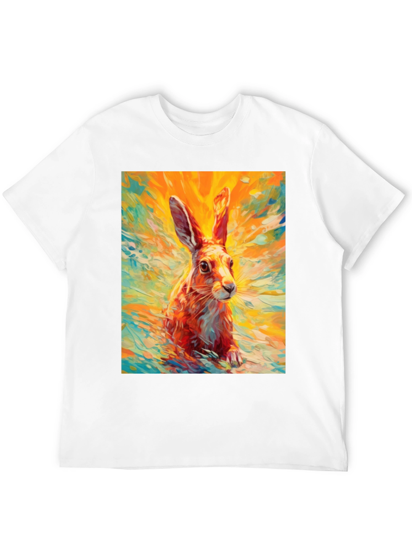 Hare Graphic T-Shirt - Artistic Rabbit Tee