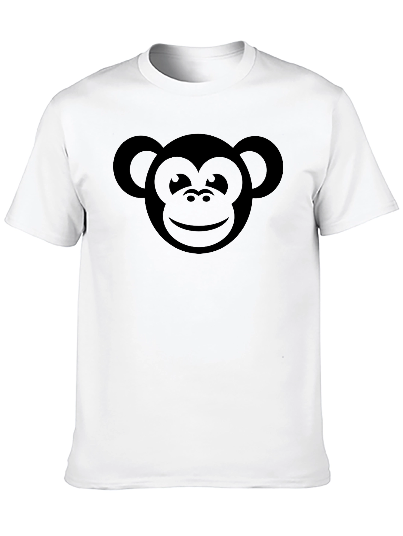 Monkey Face Graphic Tee - Black Casual T-Shirt