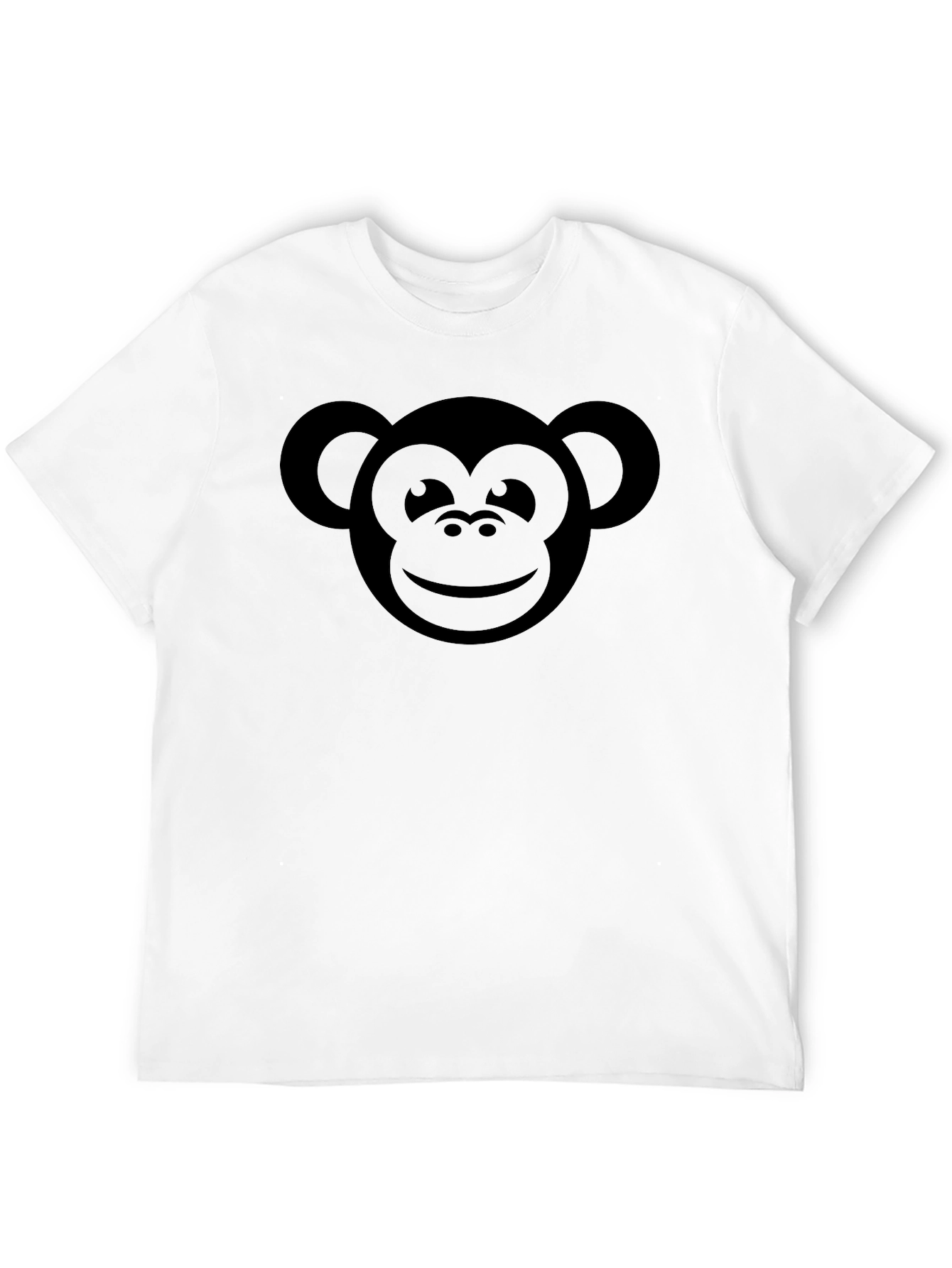 Monkey Face Graphic Tee - Black Casual T-Shirt