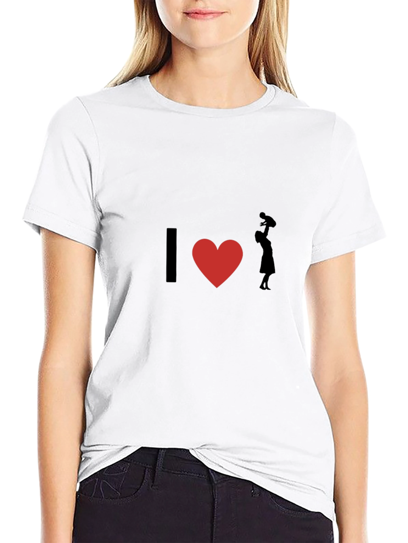 I Love Mom T-Shirt - Black Graphic Tee