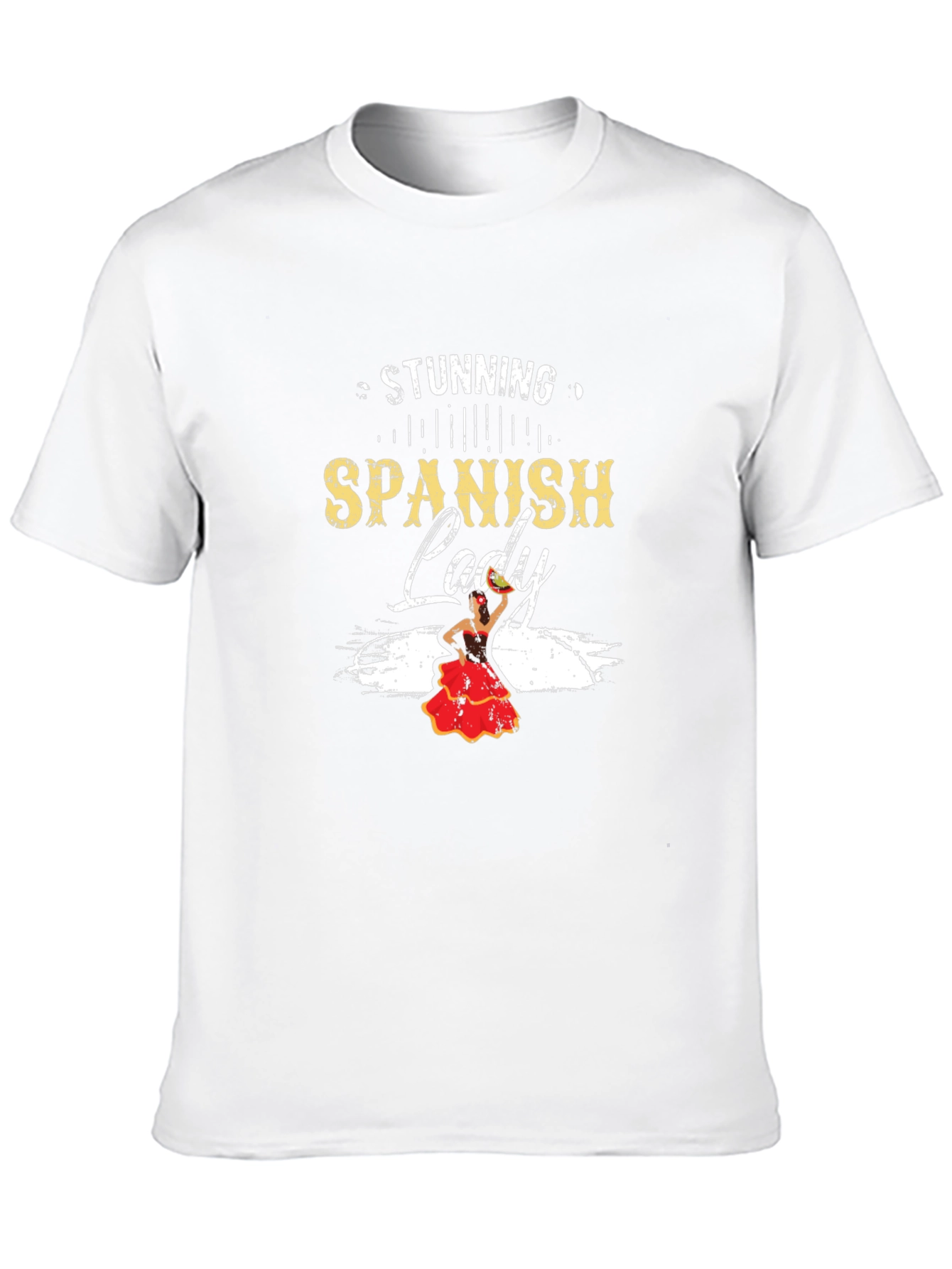 Stunning Spanish Lady Graphic Tee - Black Cotton Blend