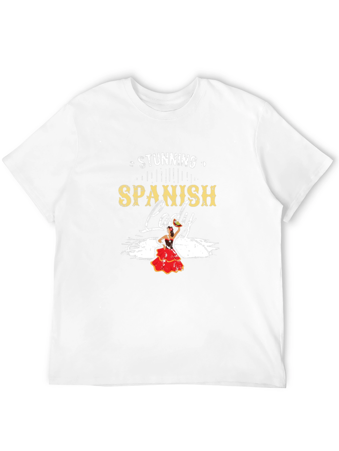 Stunning Spanish Lady Graphic Tee - Black Cotton Blend