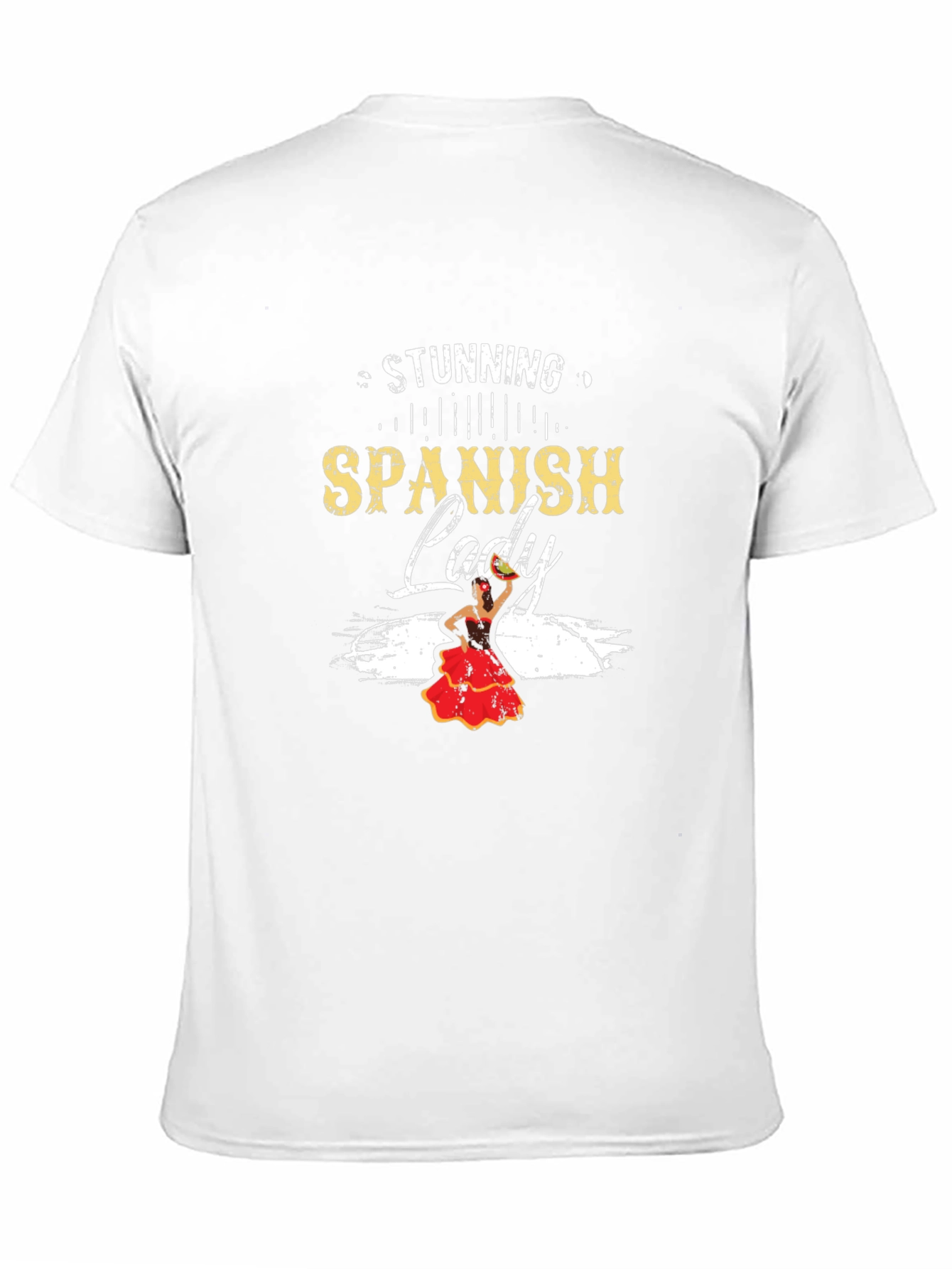 Stunning Spanish Lady Graphic Tee - Black Cotton Blend
