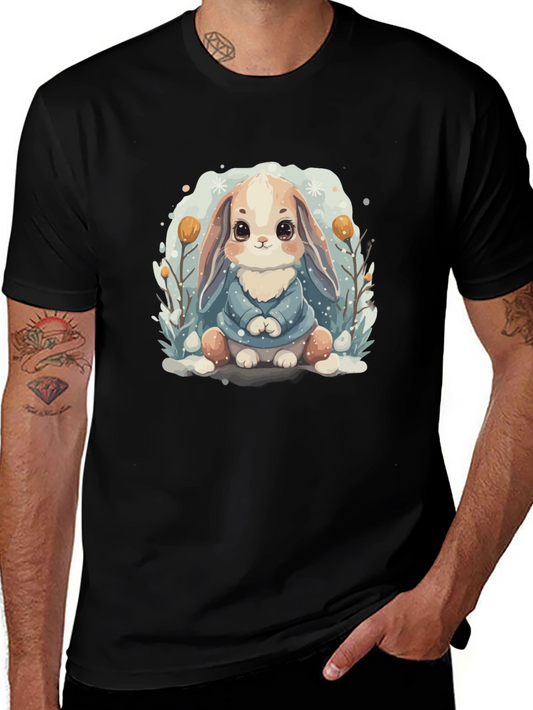 Cute Bunny Graphic Tee - Soft Cotton Blend
